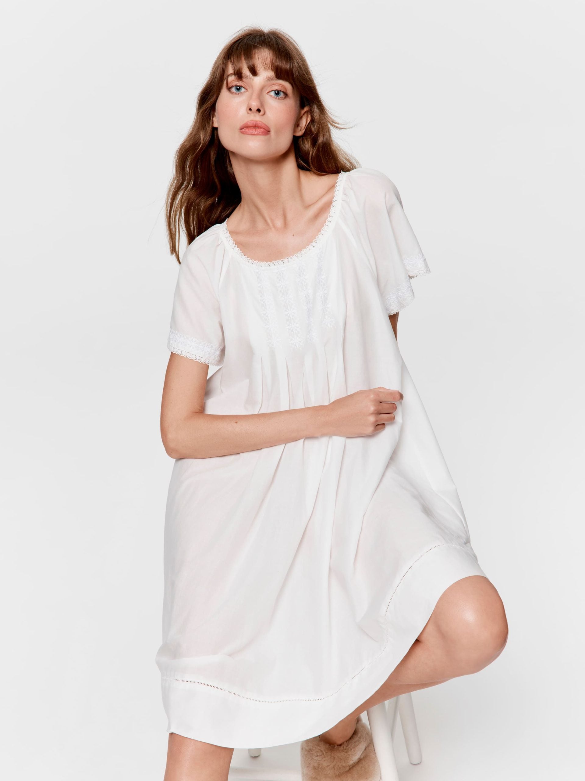 Edwardian Soft Cotton Nightie white image 0