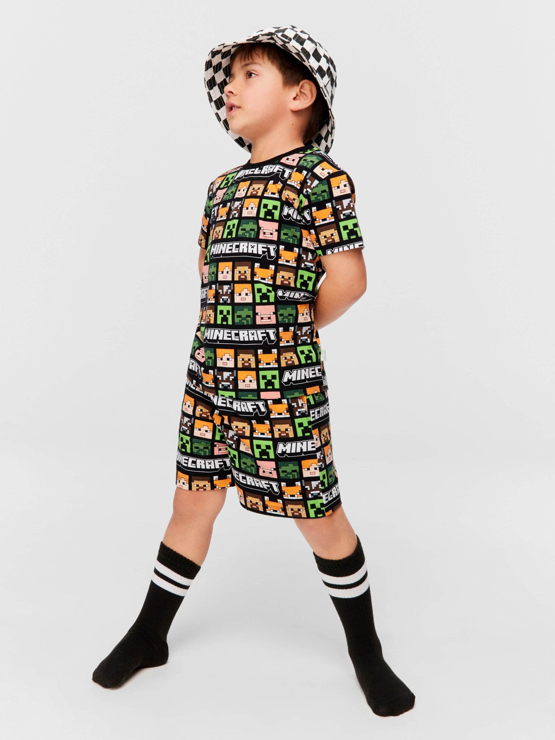 Jnr Kids Minecraft Print Pj Set multi image 0