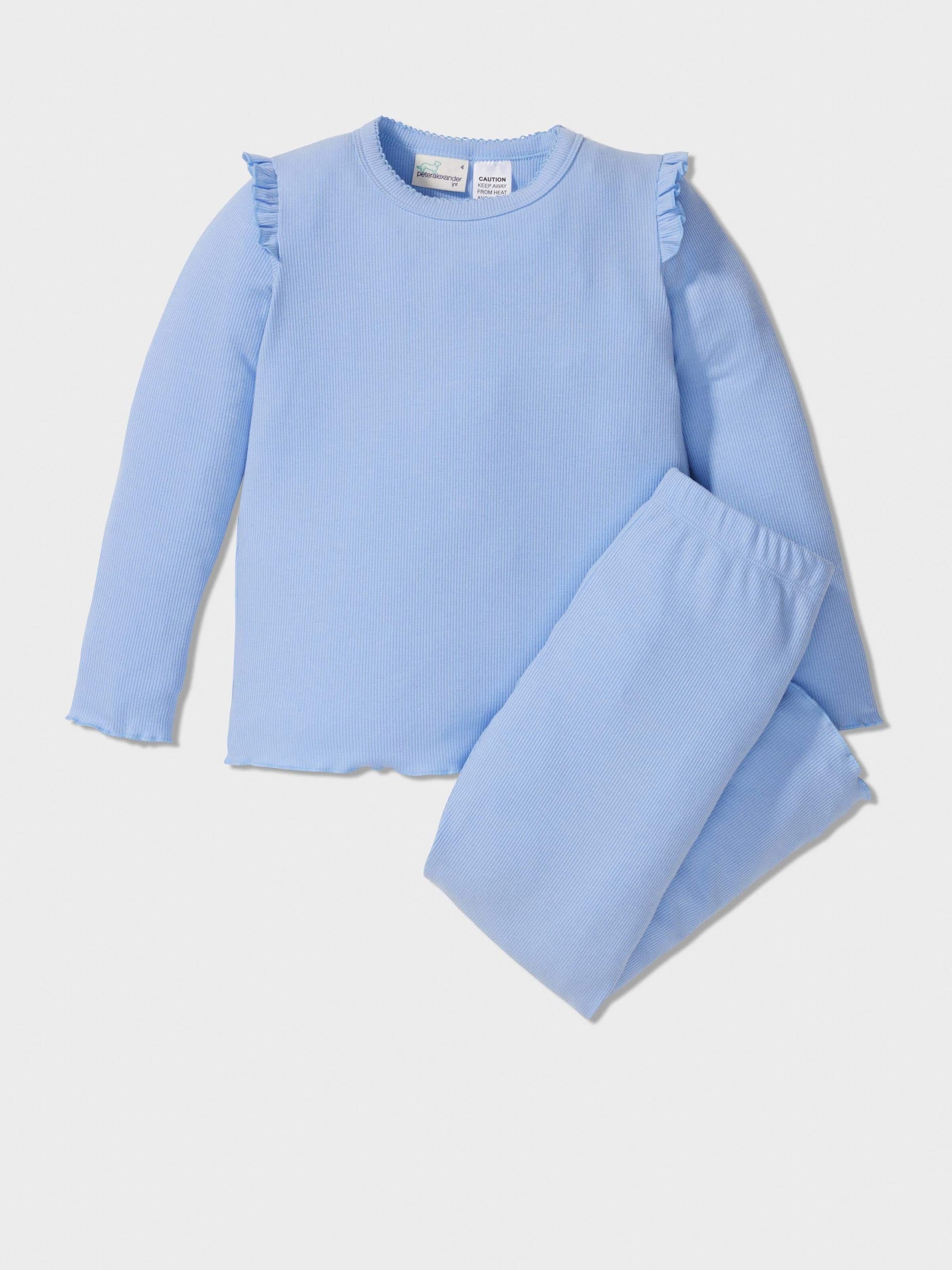 Girls Rib Long Pj Set Blue image 0