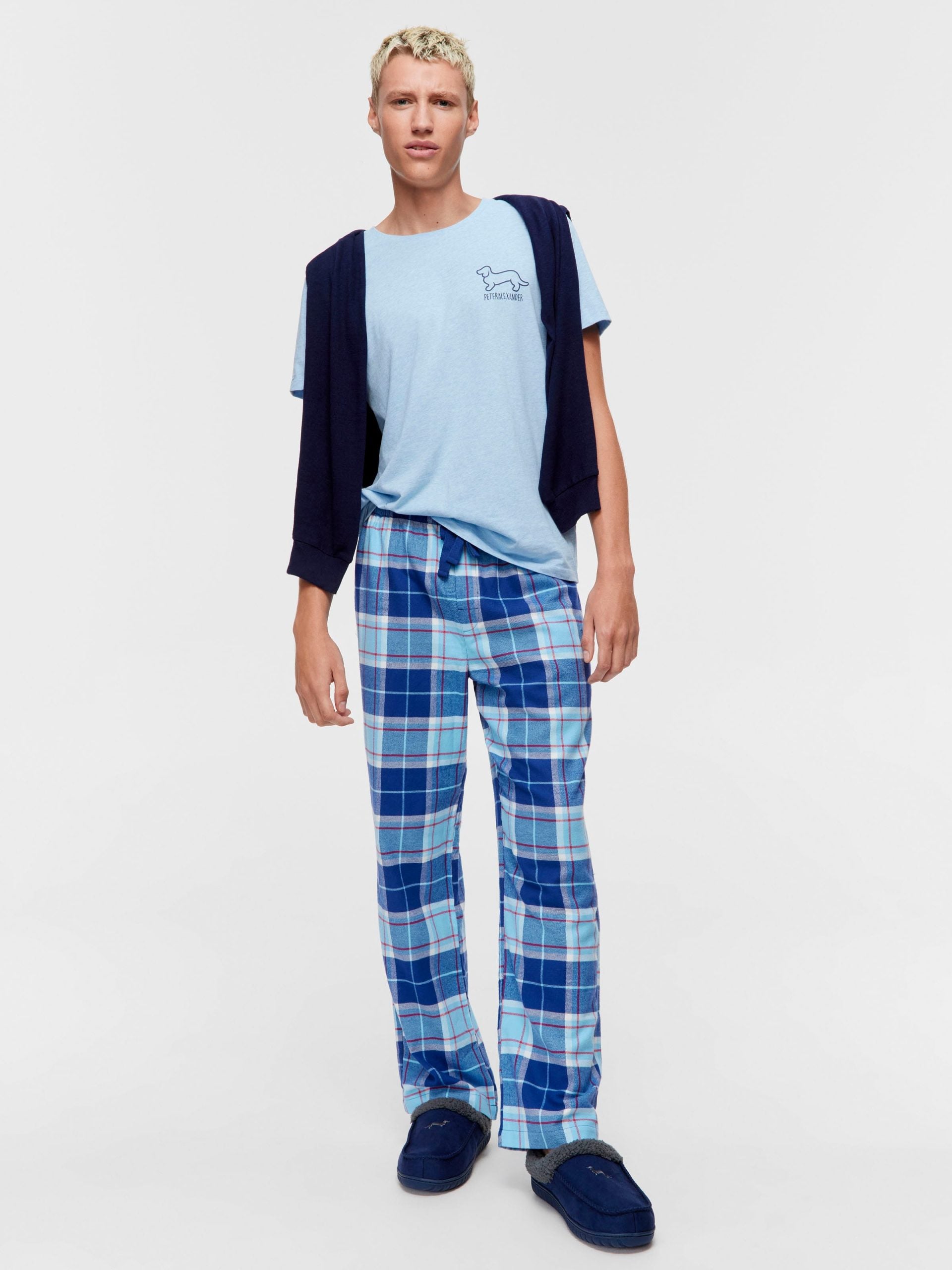 Blue Check Flannelette Pj Pant multi image 0