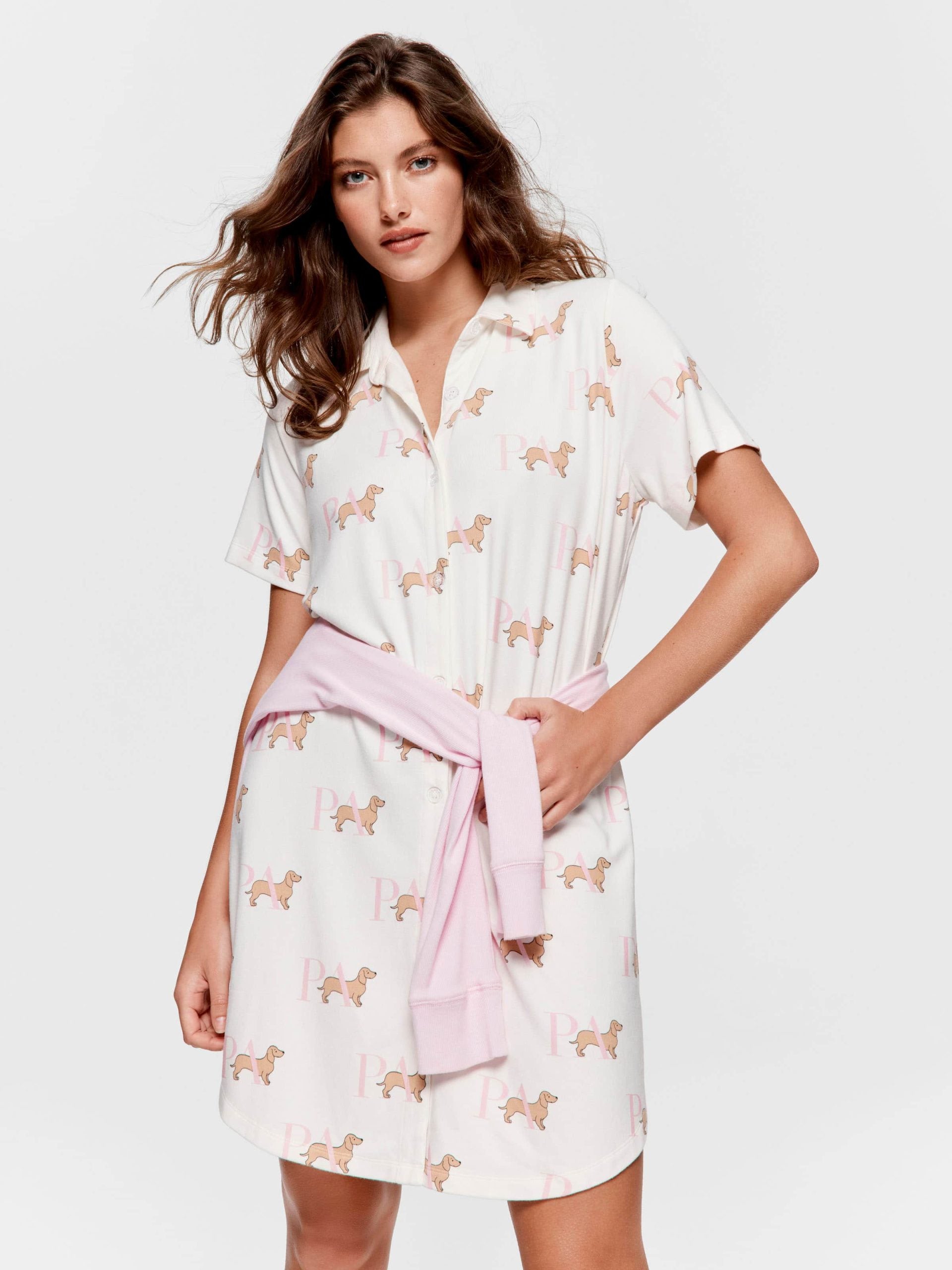 P.A. Penny Short Sleeve Plush Nightshirt multi image 0