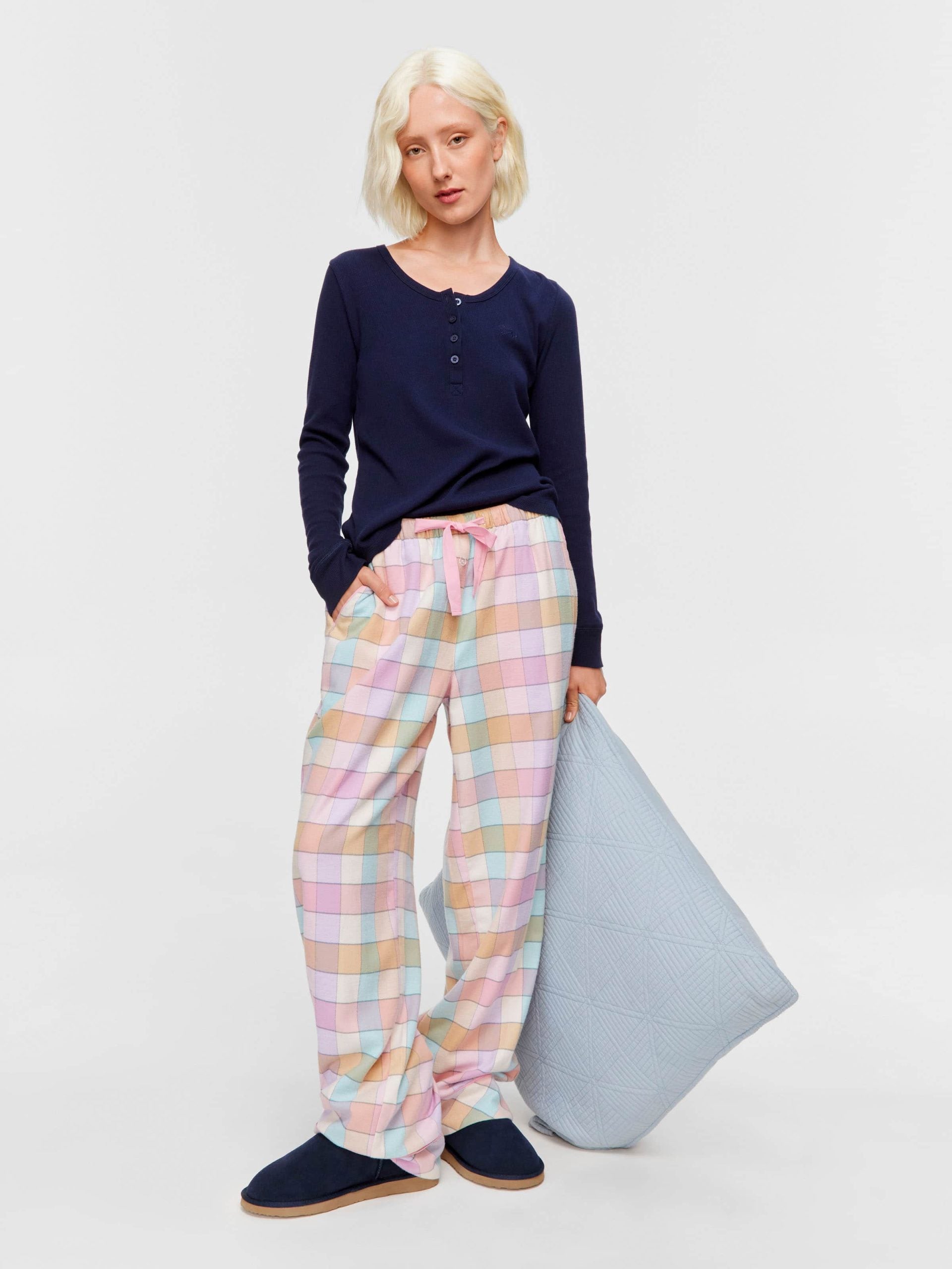 Pink Bold Check Flannelette Pj Pant multi image 0