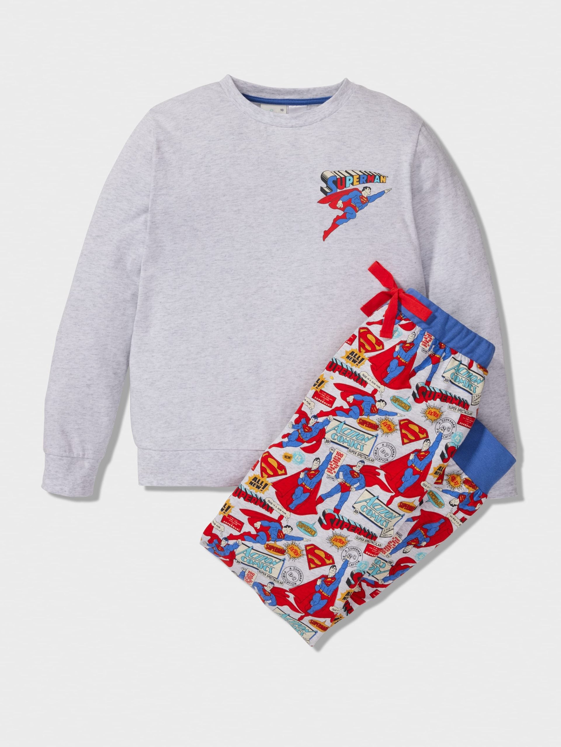 Boys Superman Comic Long Pj Set Multi image 0