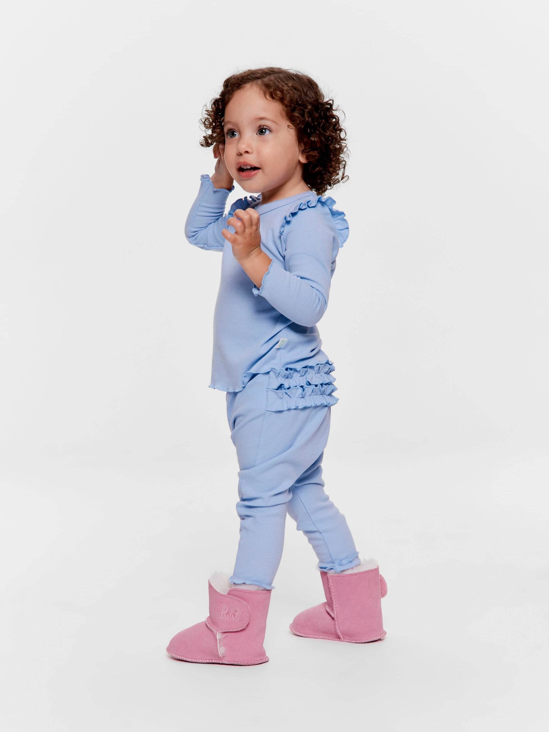 Baby Girl Rib Long Pj Set Blue image 0