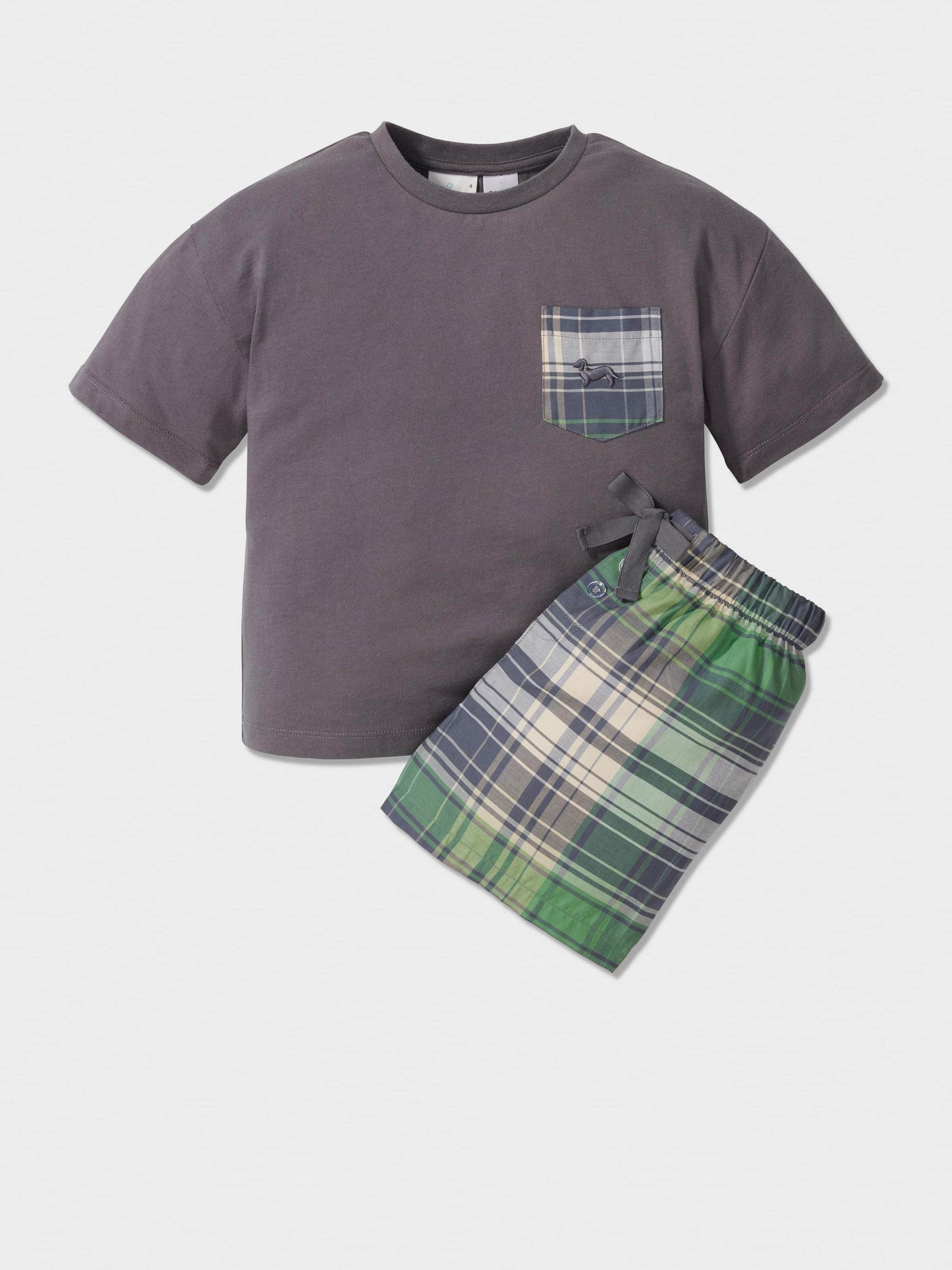 Boys Cowboy Check Short Pj Set Multi image 0