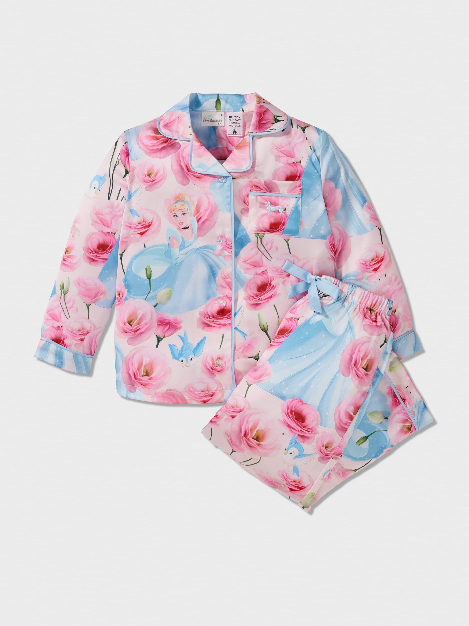 Girls Disney Cinderella Satin Long Classic Pj Set Multi image 0