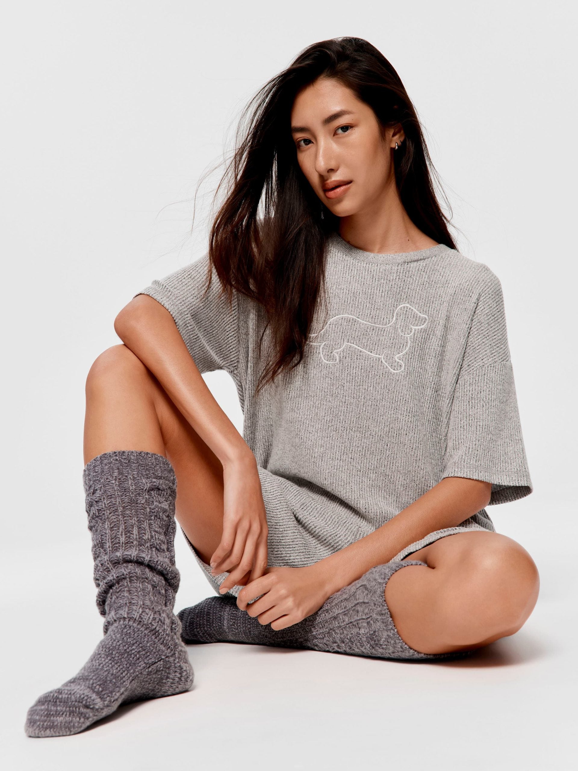 Brushed Rib Tee greymarle image 0
