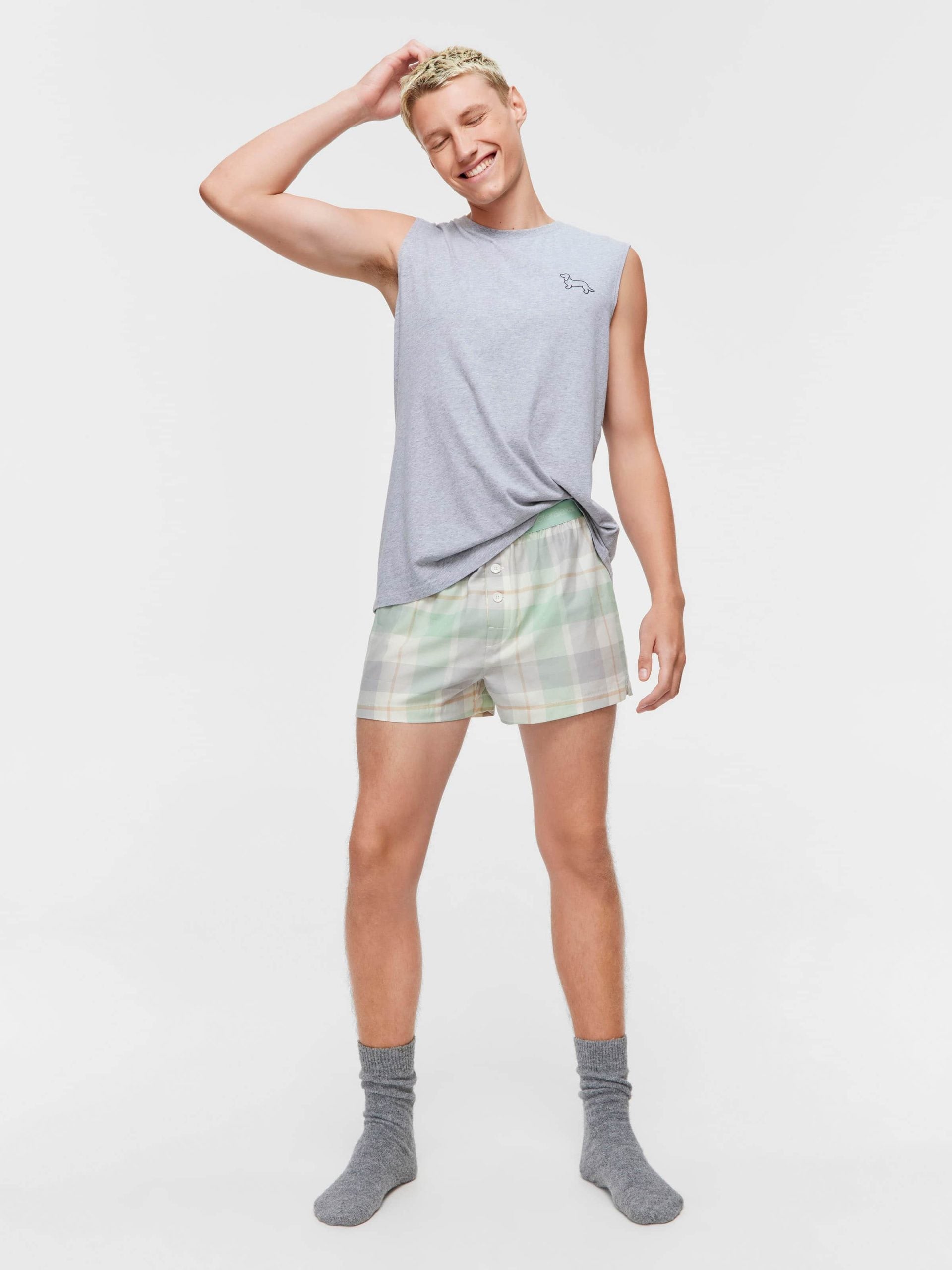 Mint Check Boxer Short multi image 0