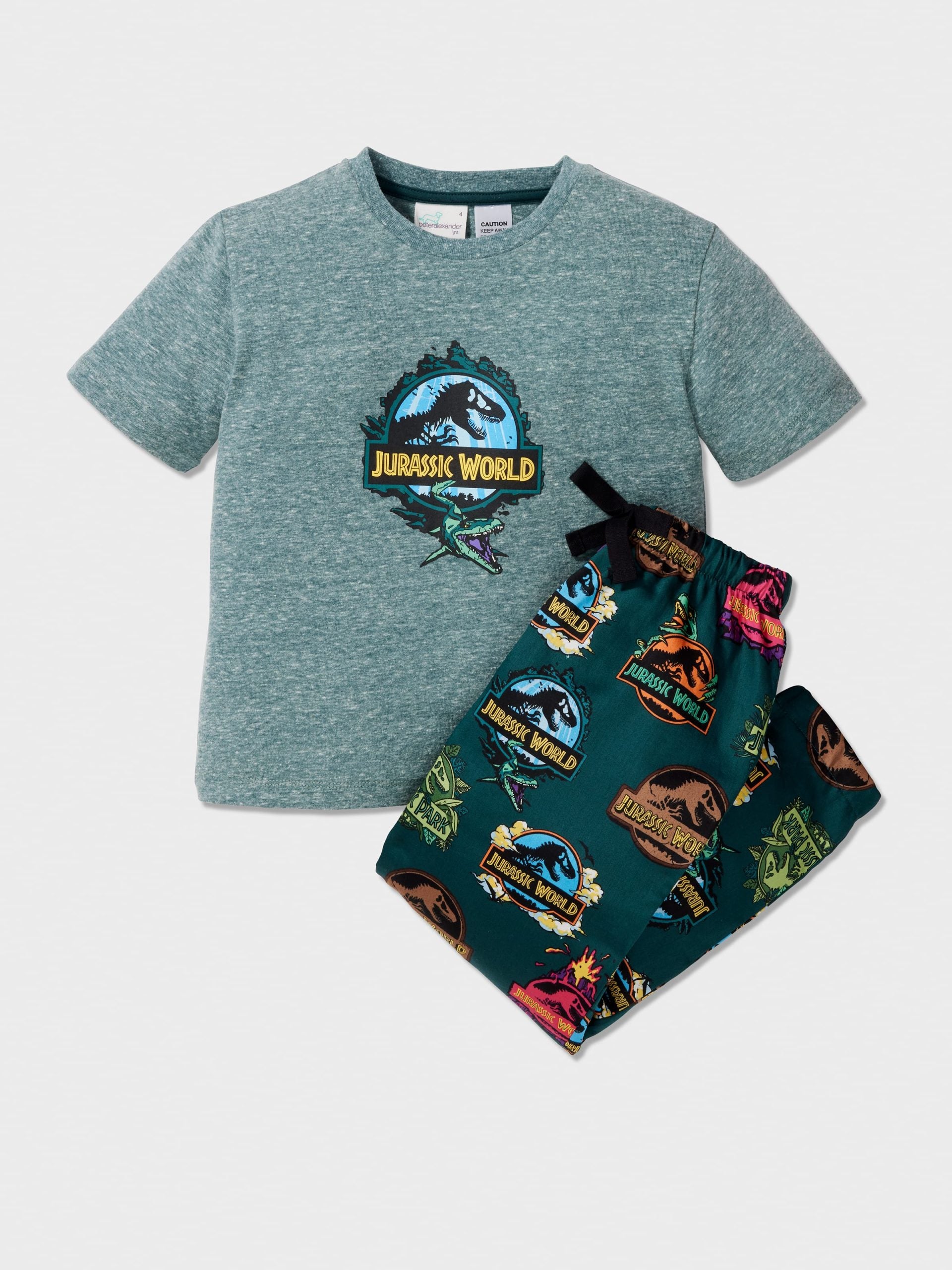 Boys Jurassic World Long Pj Set Green image 0