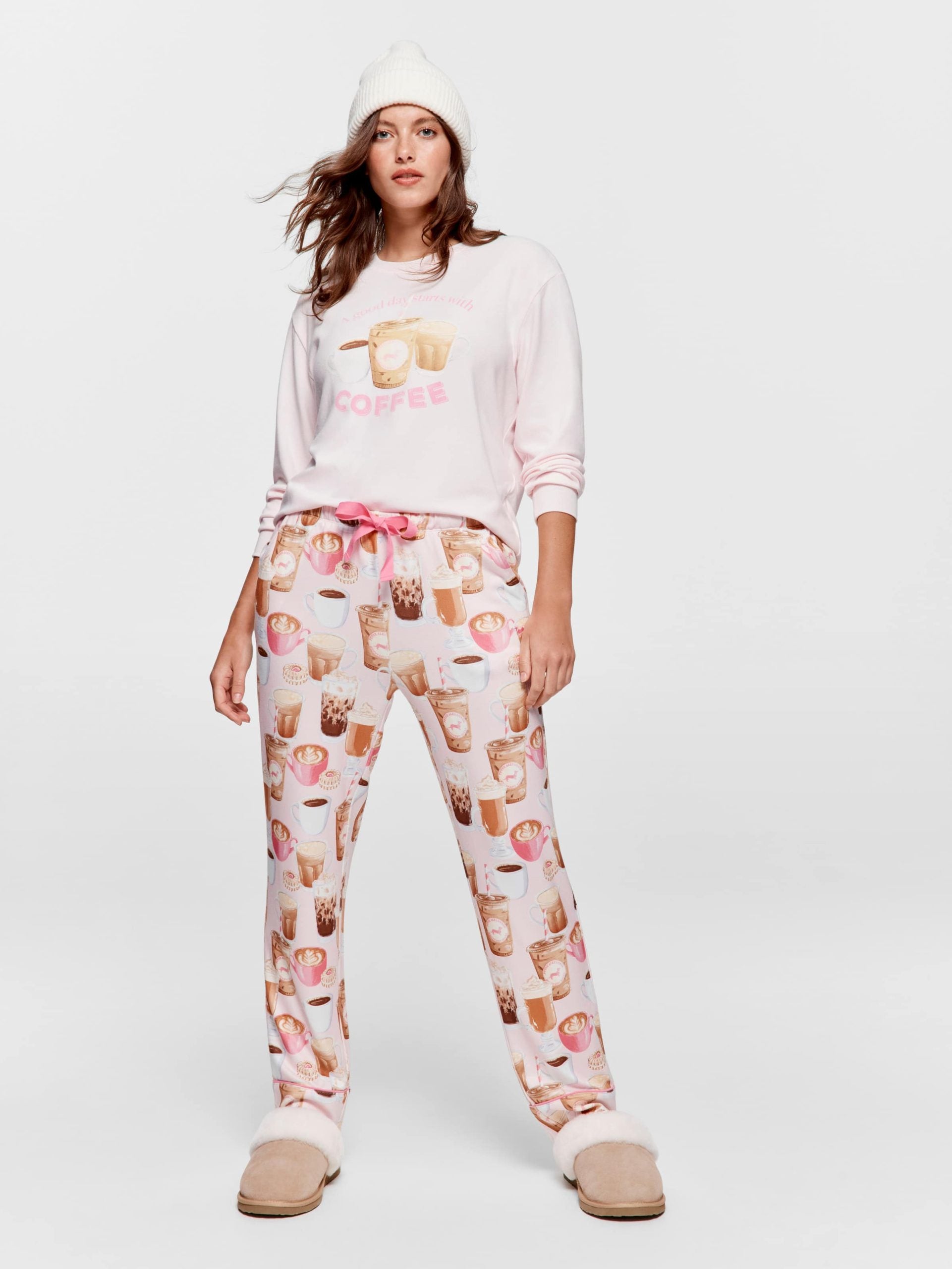 Coffee Plush Tapered Pj Pant multi image 0