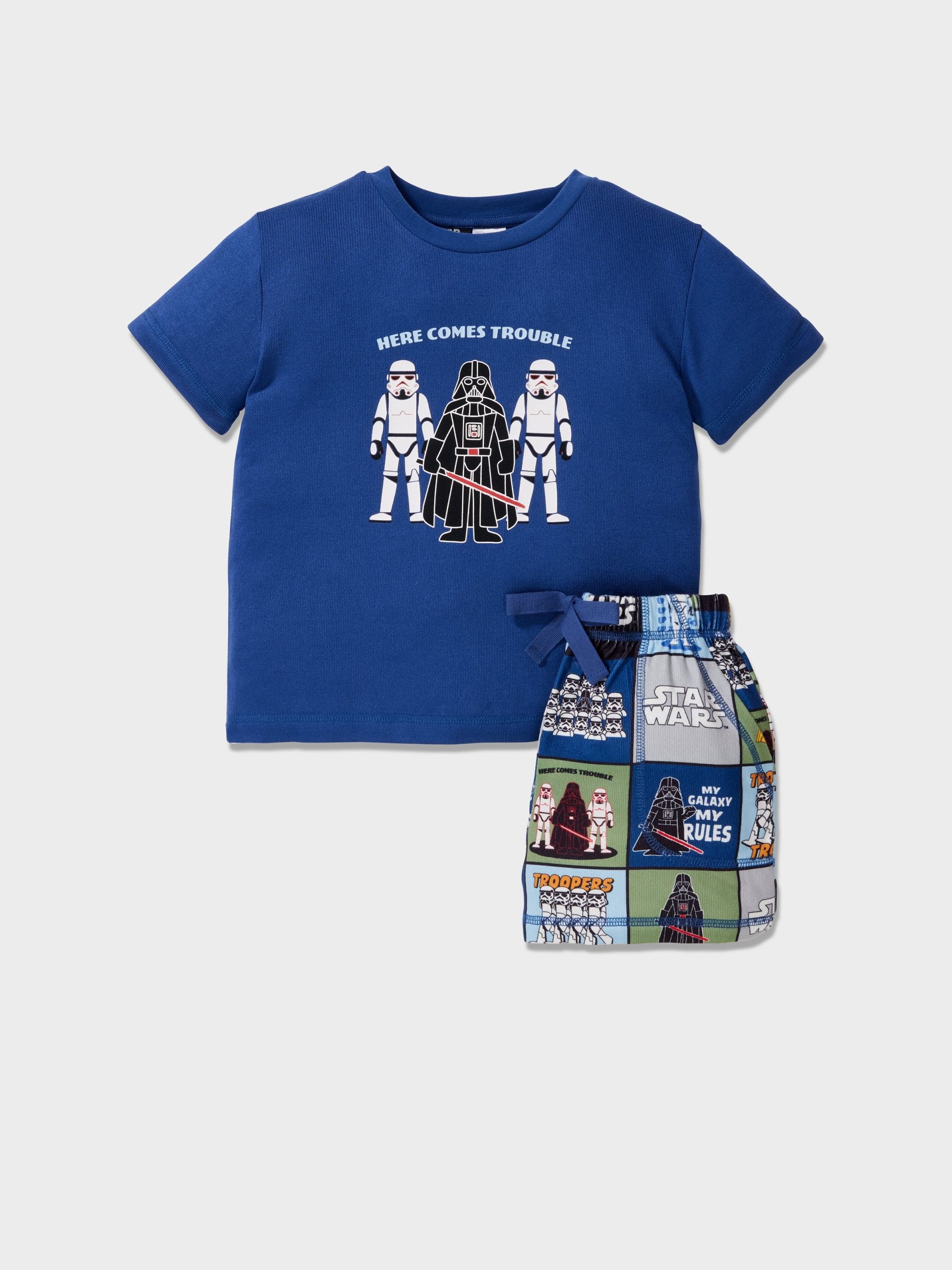 Jnr Boys Star Wars Trouble Short Plush Pj Set Multi image 0