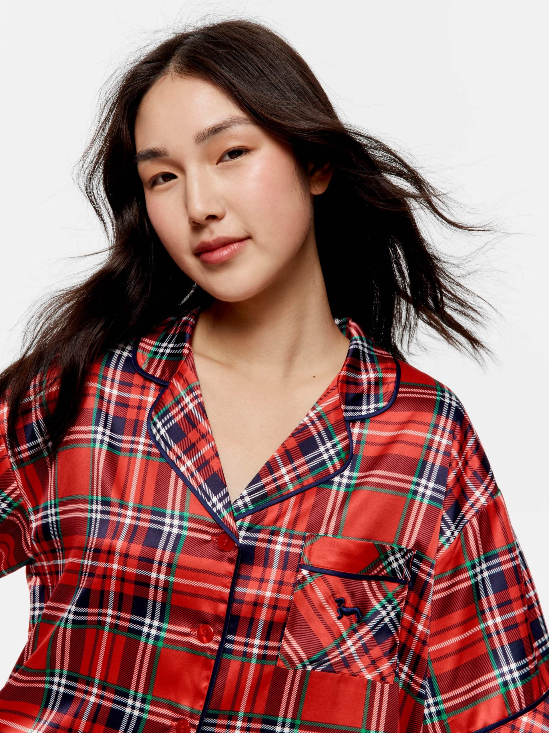 Red Tartan Satin Pj Set redtartan image 1