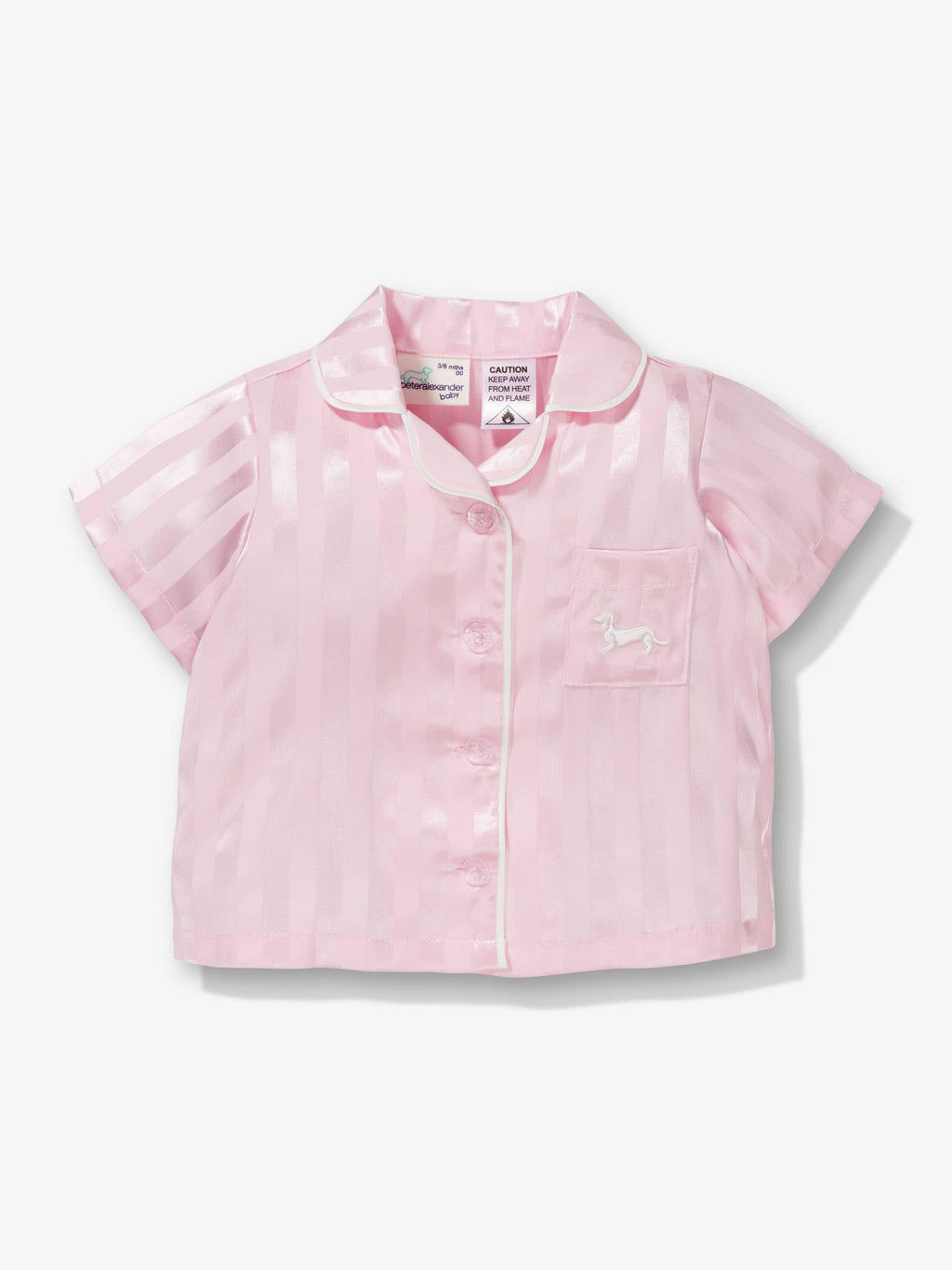 Baby Pink Stripe Satin Pj Set Pink image 3
