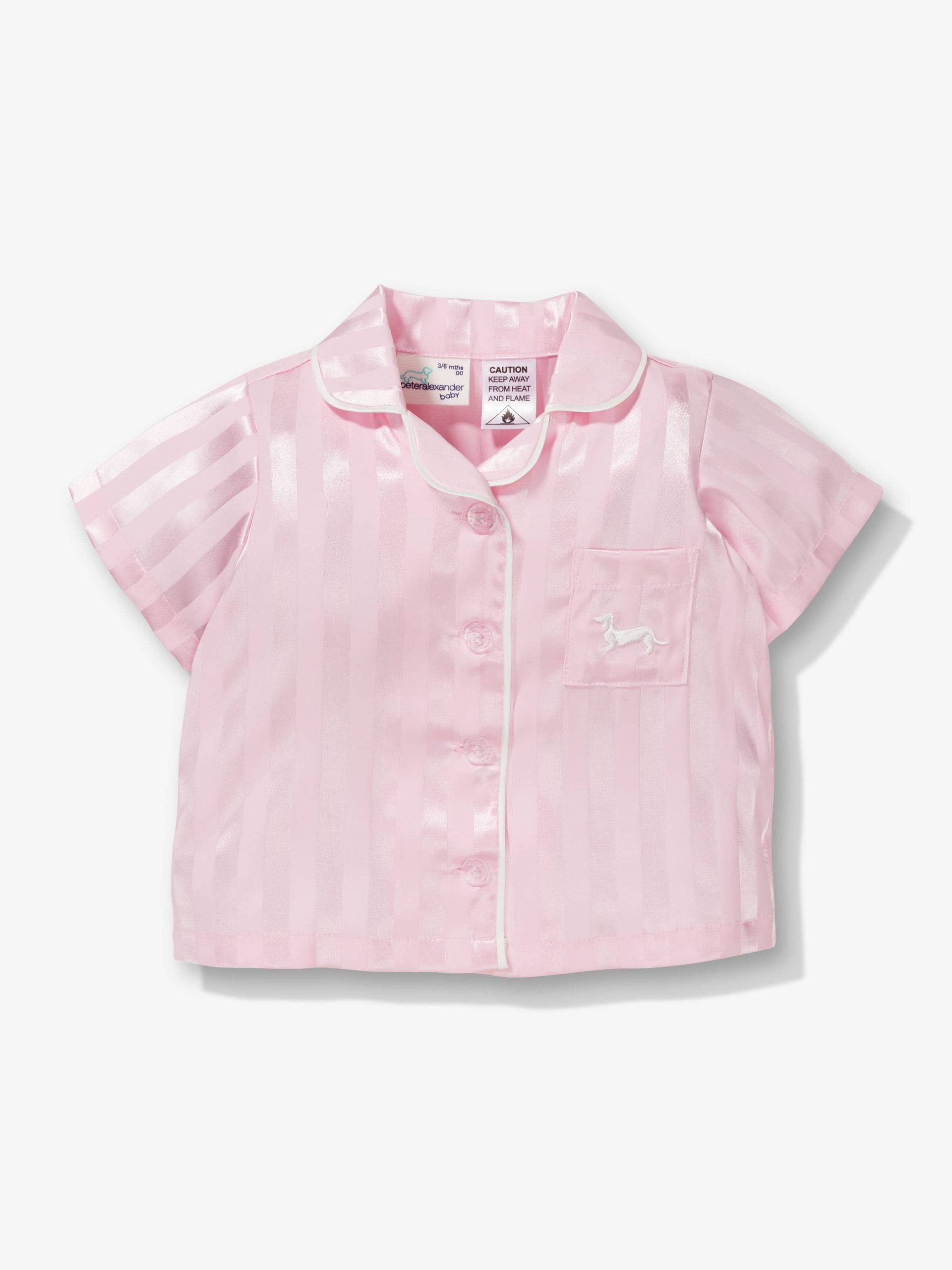 Baby Pink Stripe Satin Pj Set Pink image 3