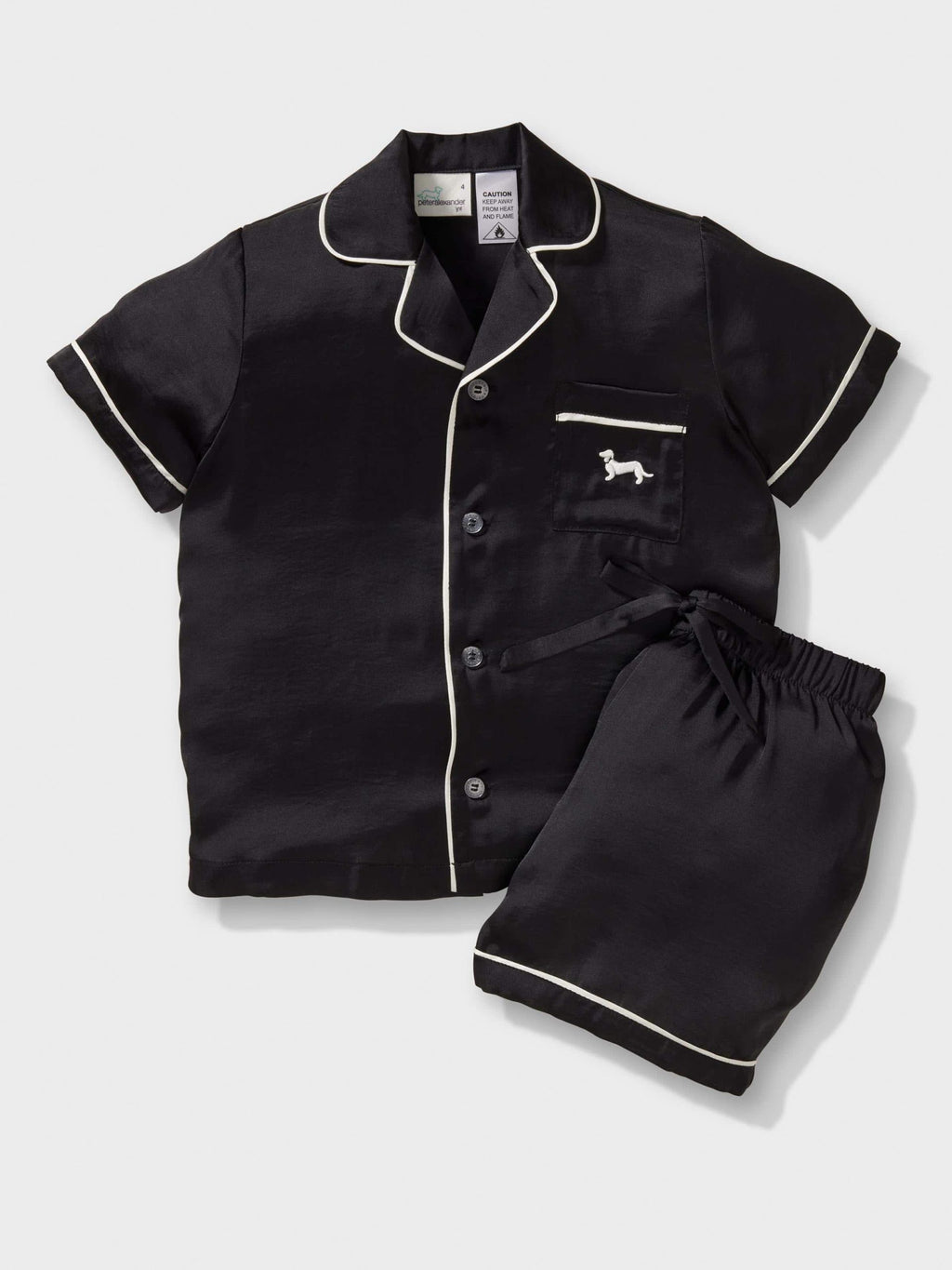 Kids Black Satin Pj Set black image 4