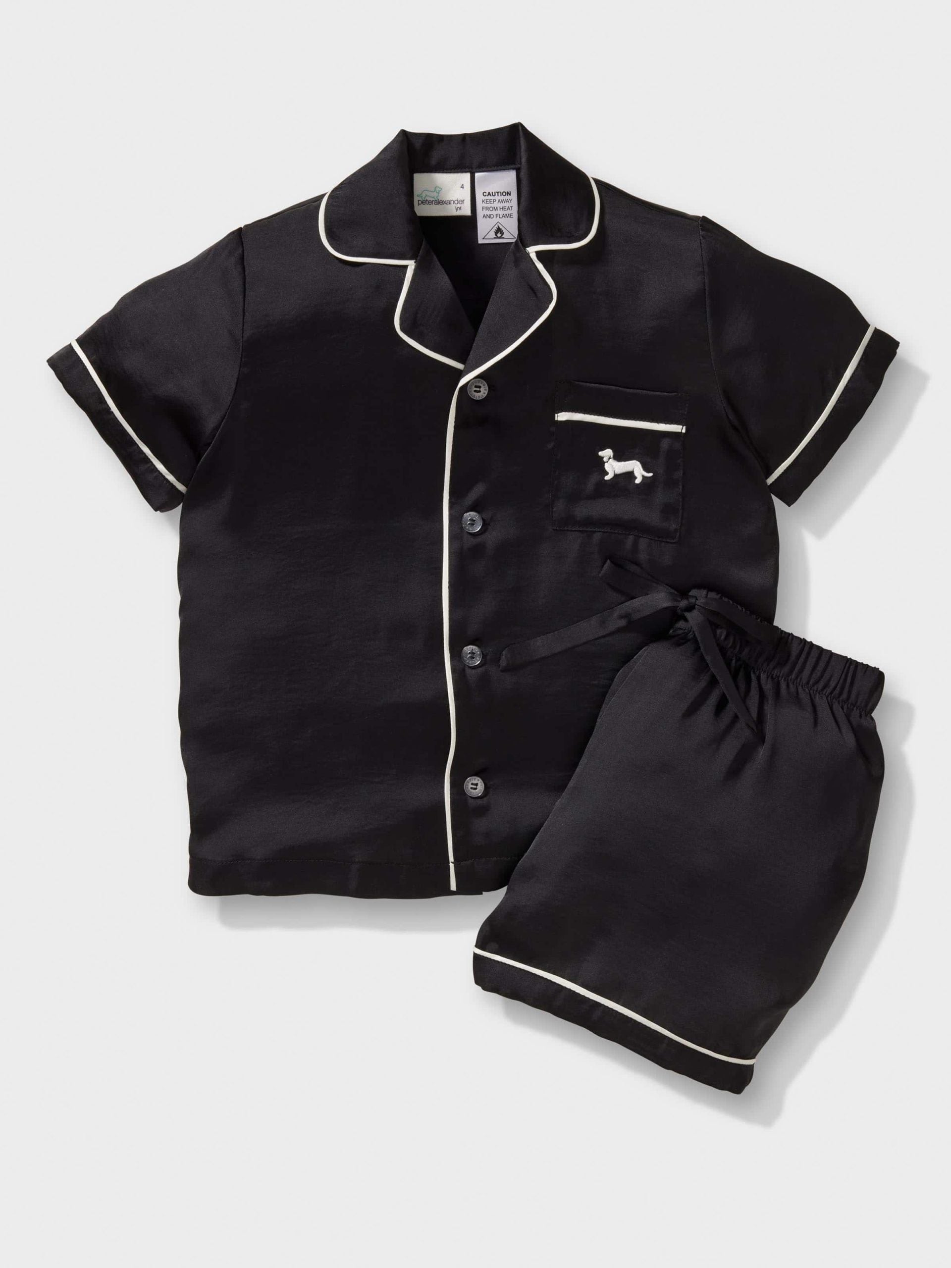 Kids Black Satin Pj Set black image 4