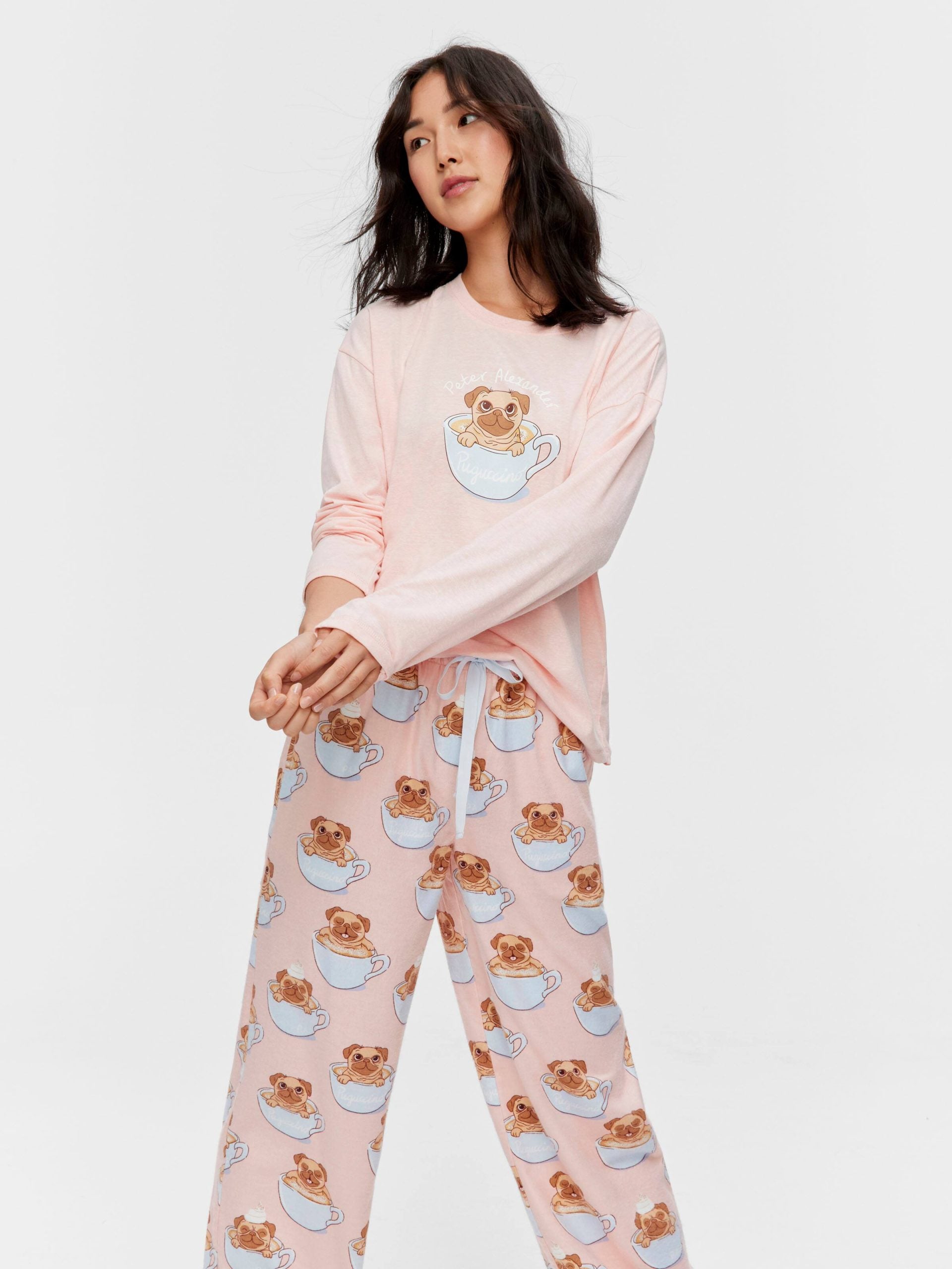 Pug In A Mug Long Pj Set Multi image 0
