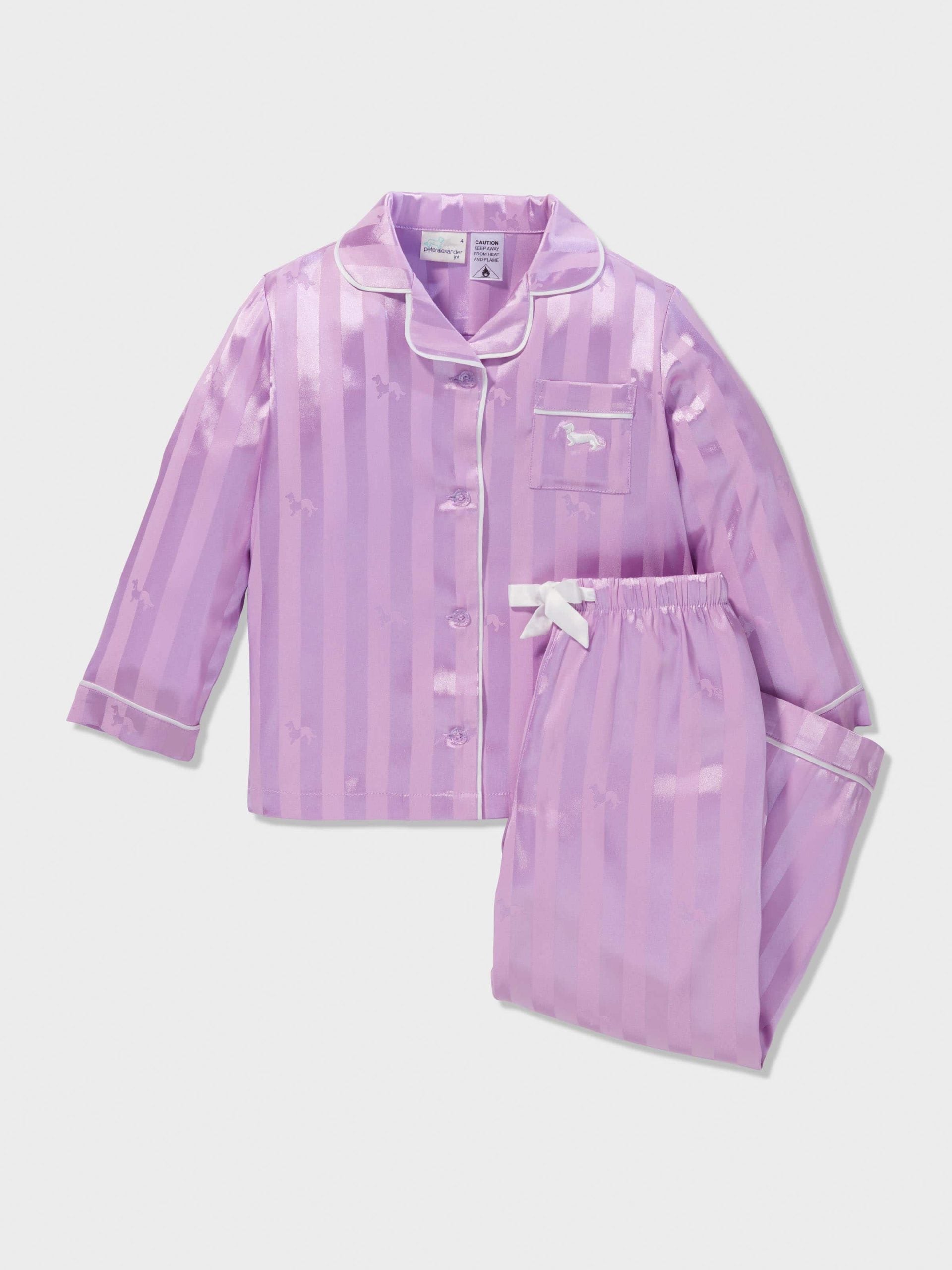 Girls Lilac Classic Satin Pj Set lilac image 0