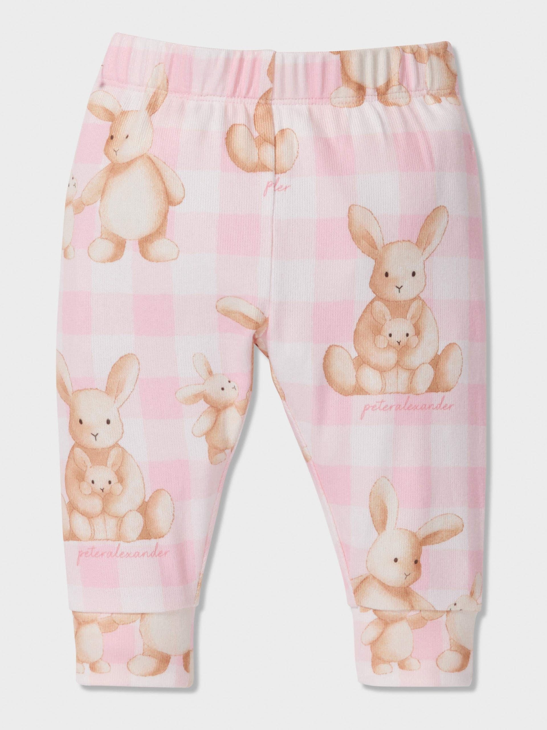 Baby Pink Check Bunny Pj Set multi image 1