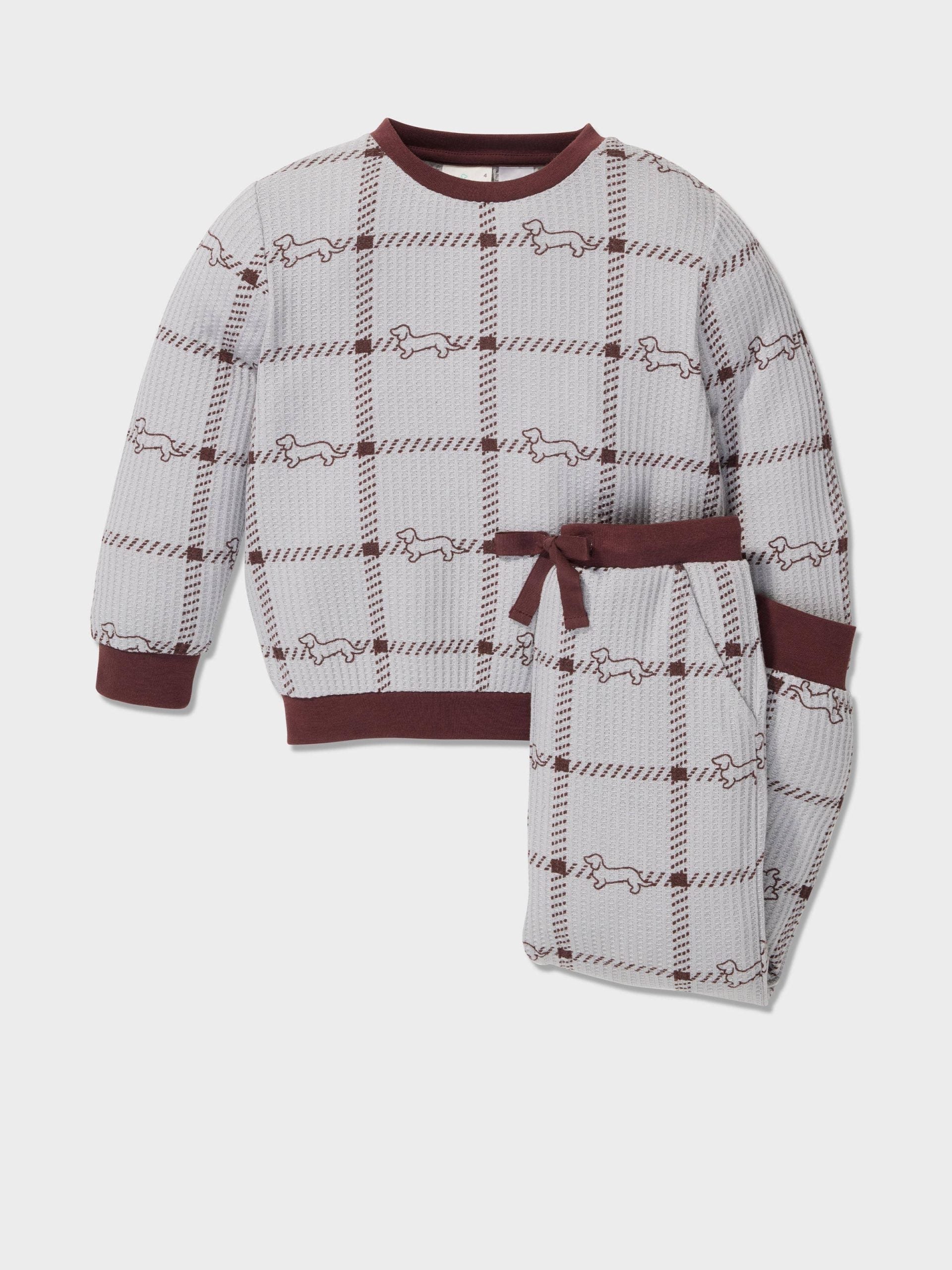 Jnr Boys Waffle Check Pj Set multi image 0