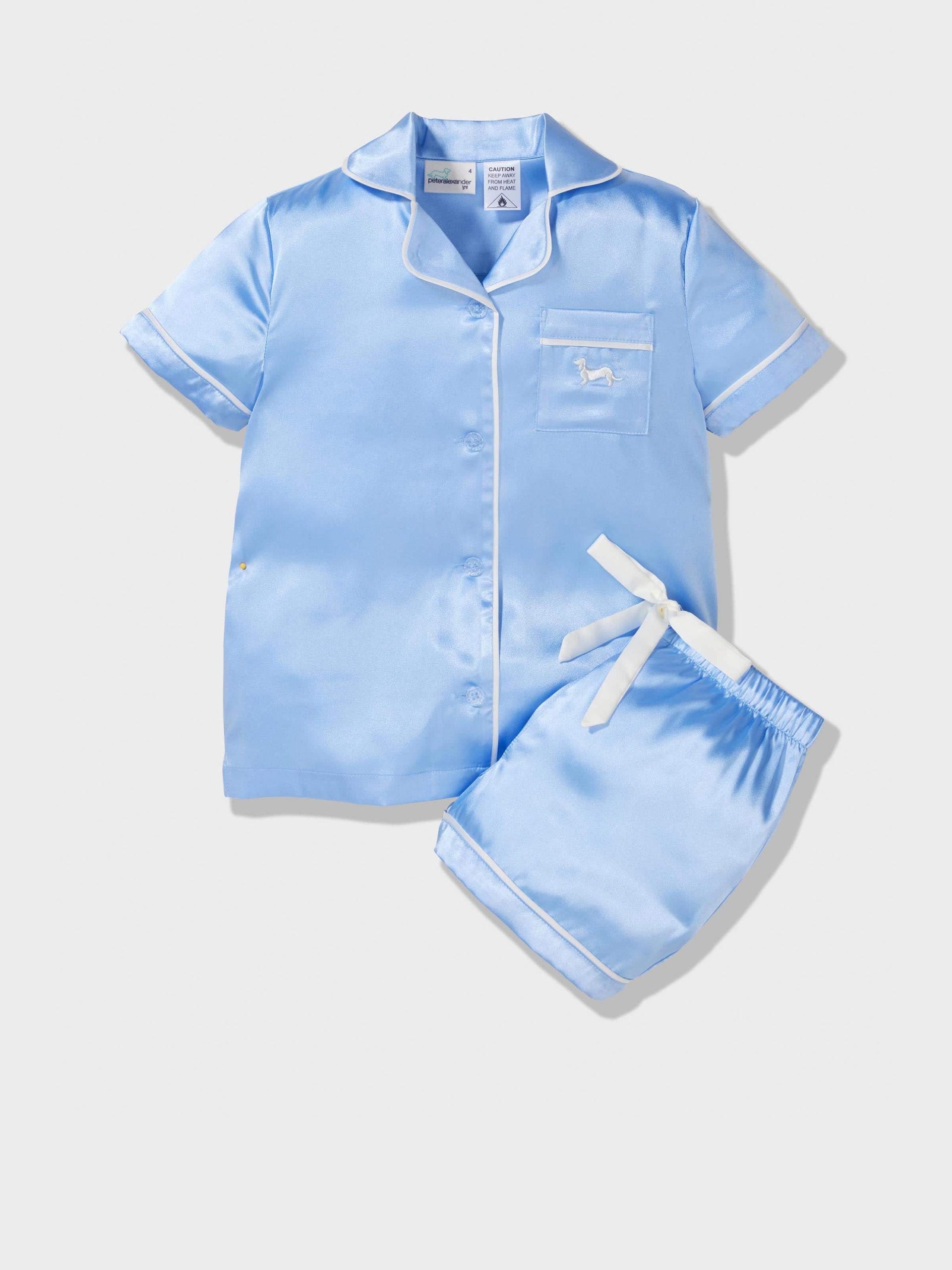 Jnr Girls Classic Satin Cornflower Pj Set cornflower image 2