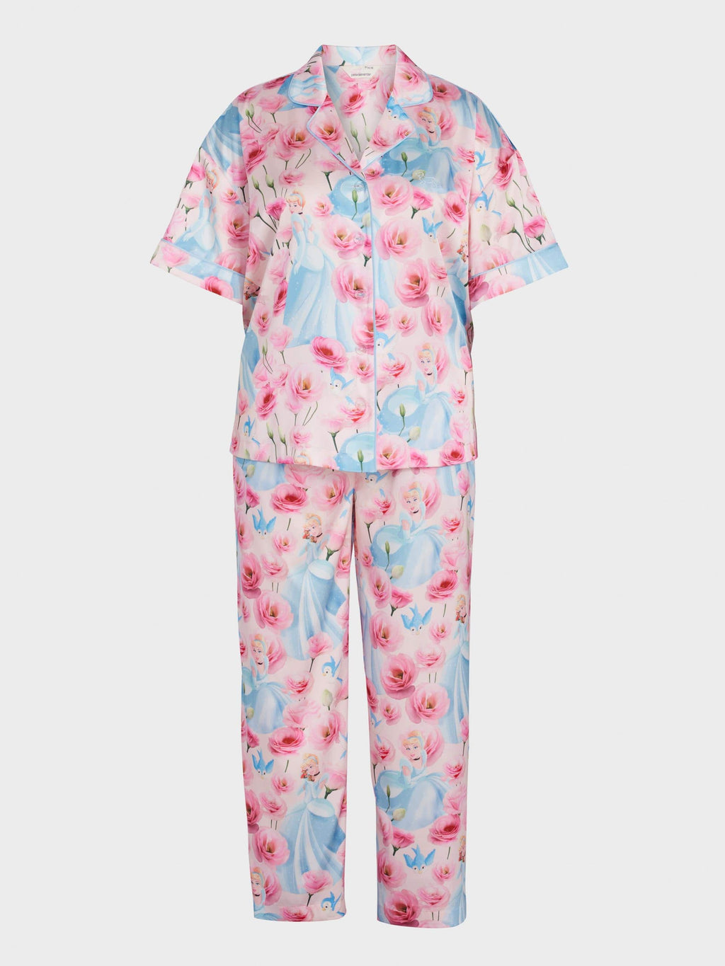 P.A. Plus Disney Cinderella Rose Satin Short Sleeve &amp;amp; Pant Pj Set Multi image 4