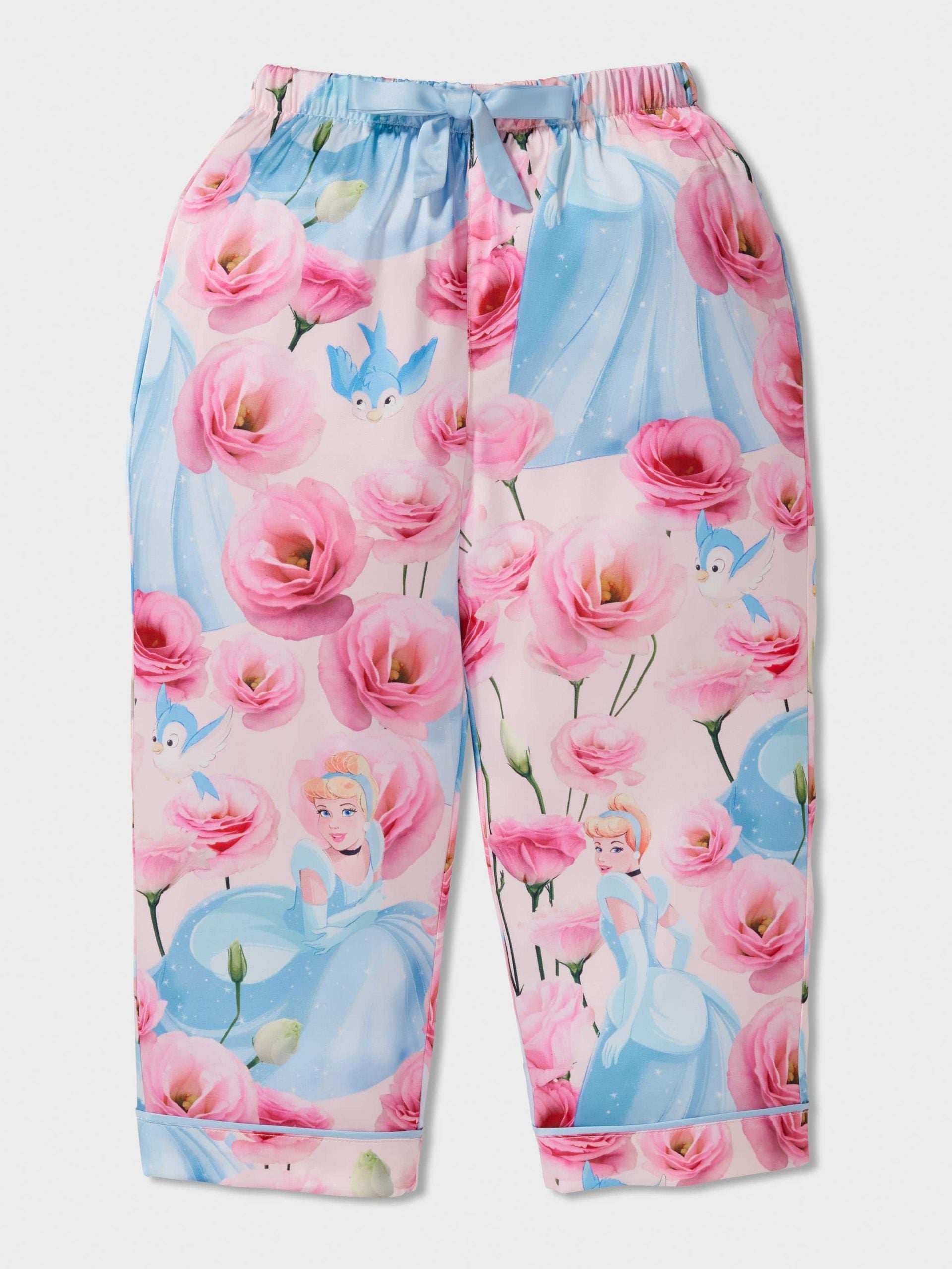 Girls Disney Cinderella Satin Long Classic Pj Set Multi image 1