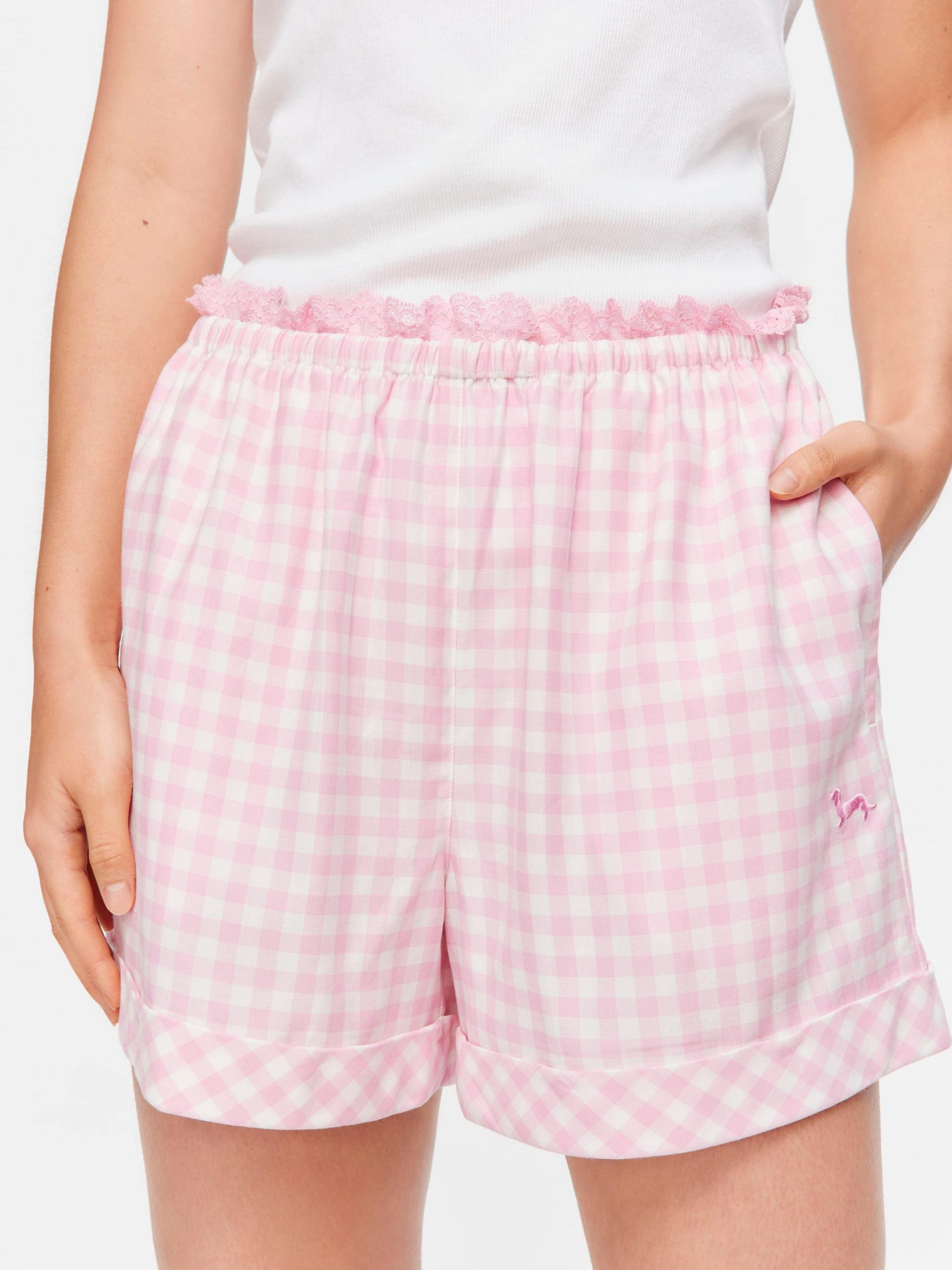 Pink Gingham Check Mid Short multi image 2