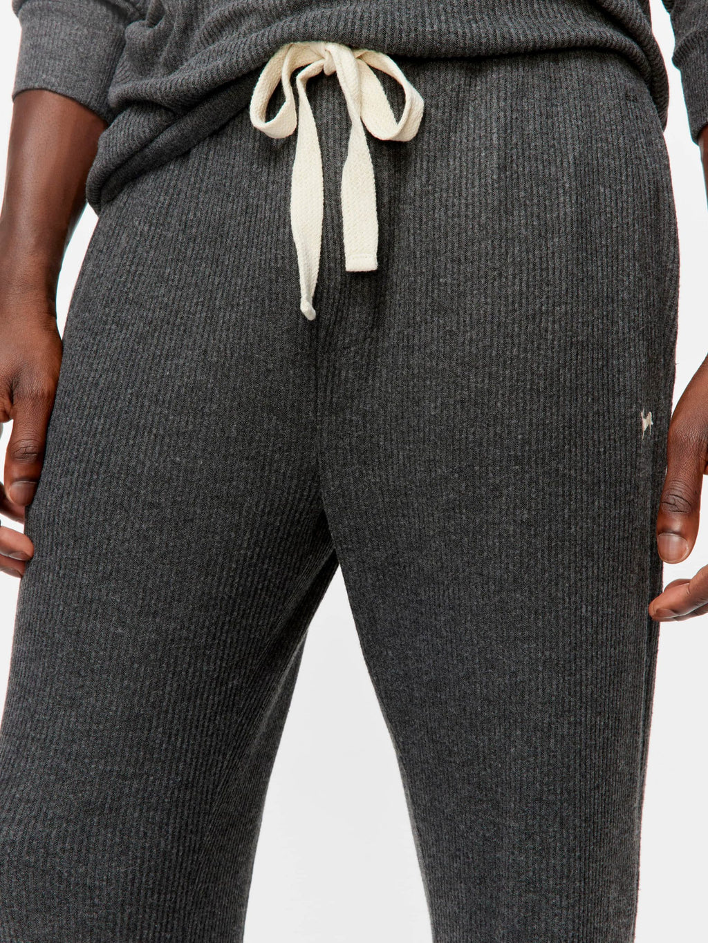 Charcoal Brushed Rib Pj Pant charcoal image 2