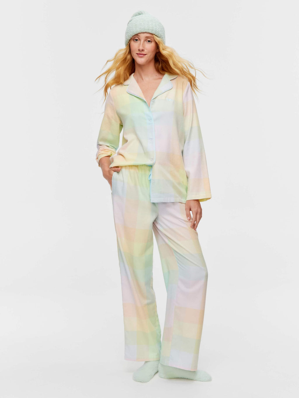 Rainbow Check Classic Flannelette Pj Set multi image 3
