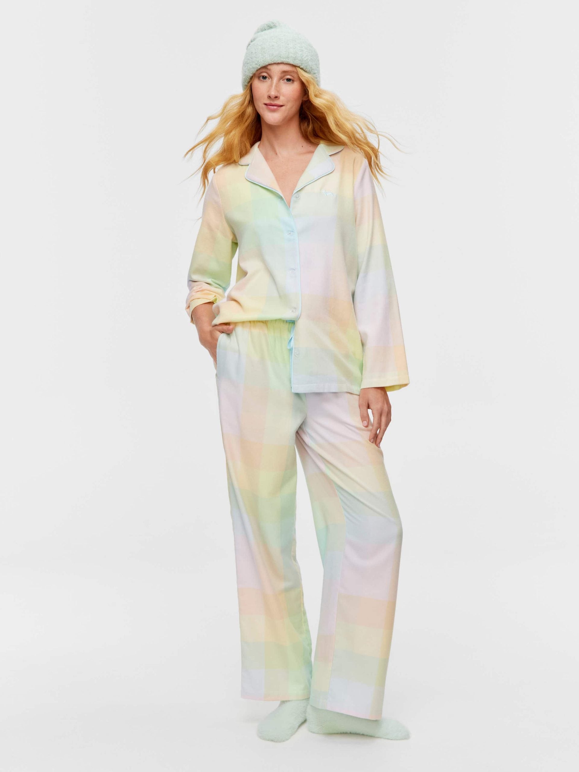 Rainbow Check Classic Flannelette Pj Set multi image 3