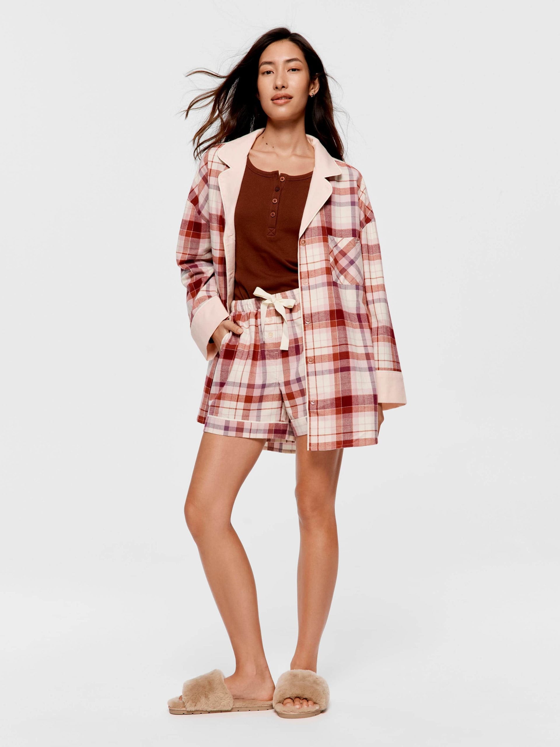 Cream Check Long Short multi image 0