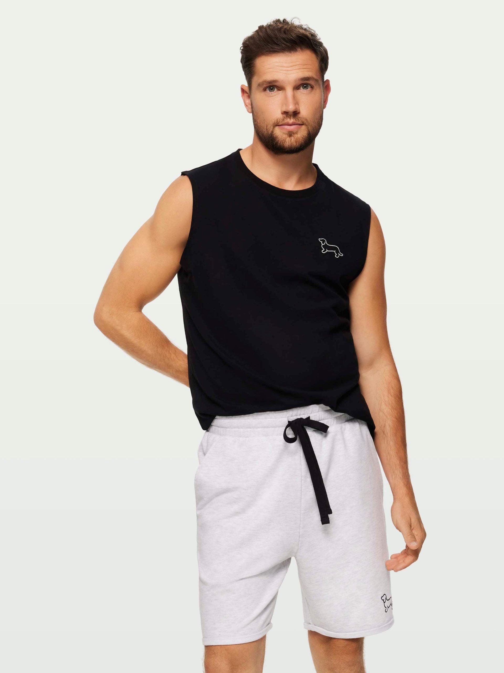 P.A. Light Grey Cut Off Sweat Short greymarle image 2