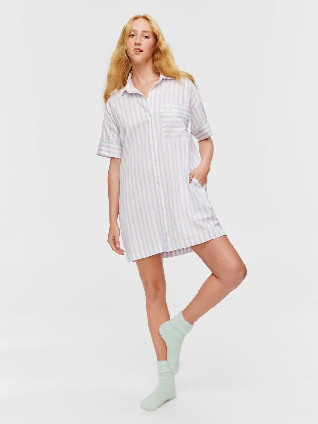 Lilac Candy Stripe Nightshirt multi image 1