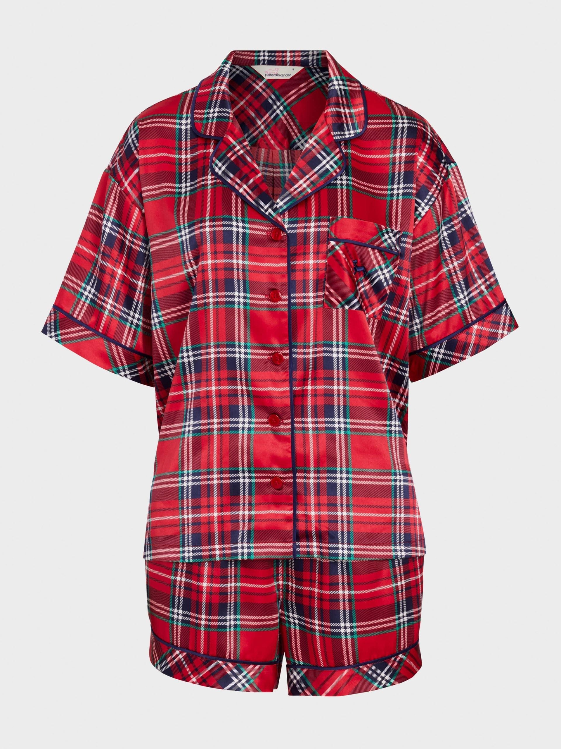 Red Tartan Satin Pj Set redtartan image 3