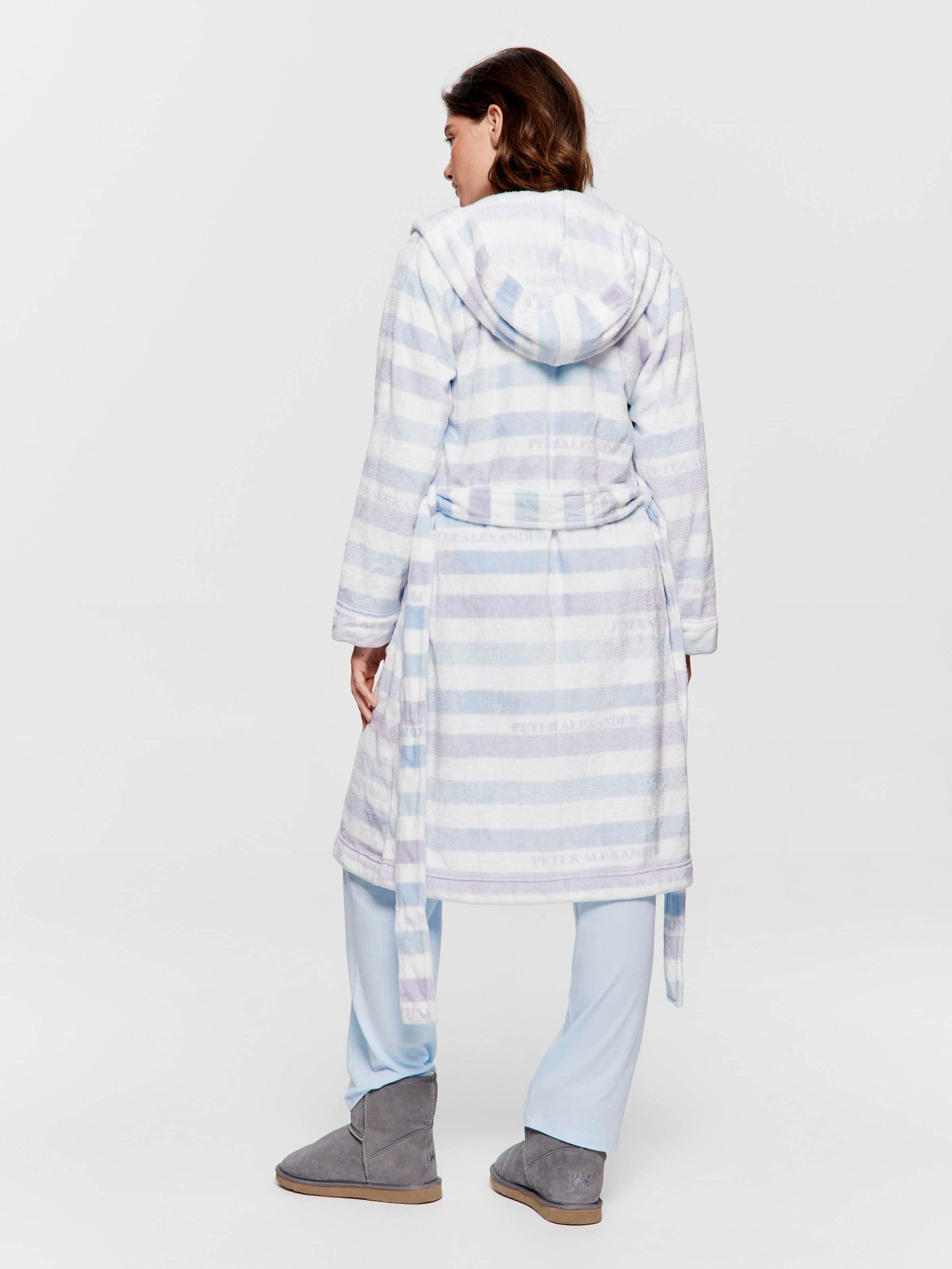 P.A. Branded Stripe Hooded Gown multi image 3