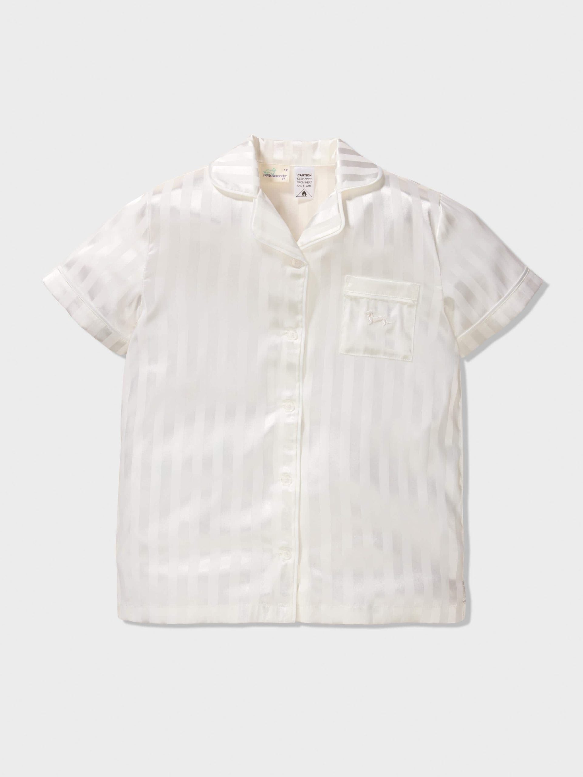 Jnr Girls Classic White Satin Pj Set white image 2