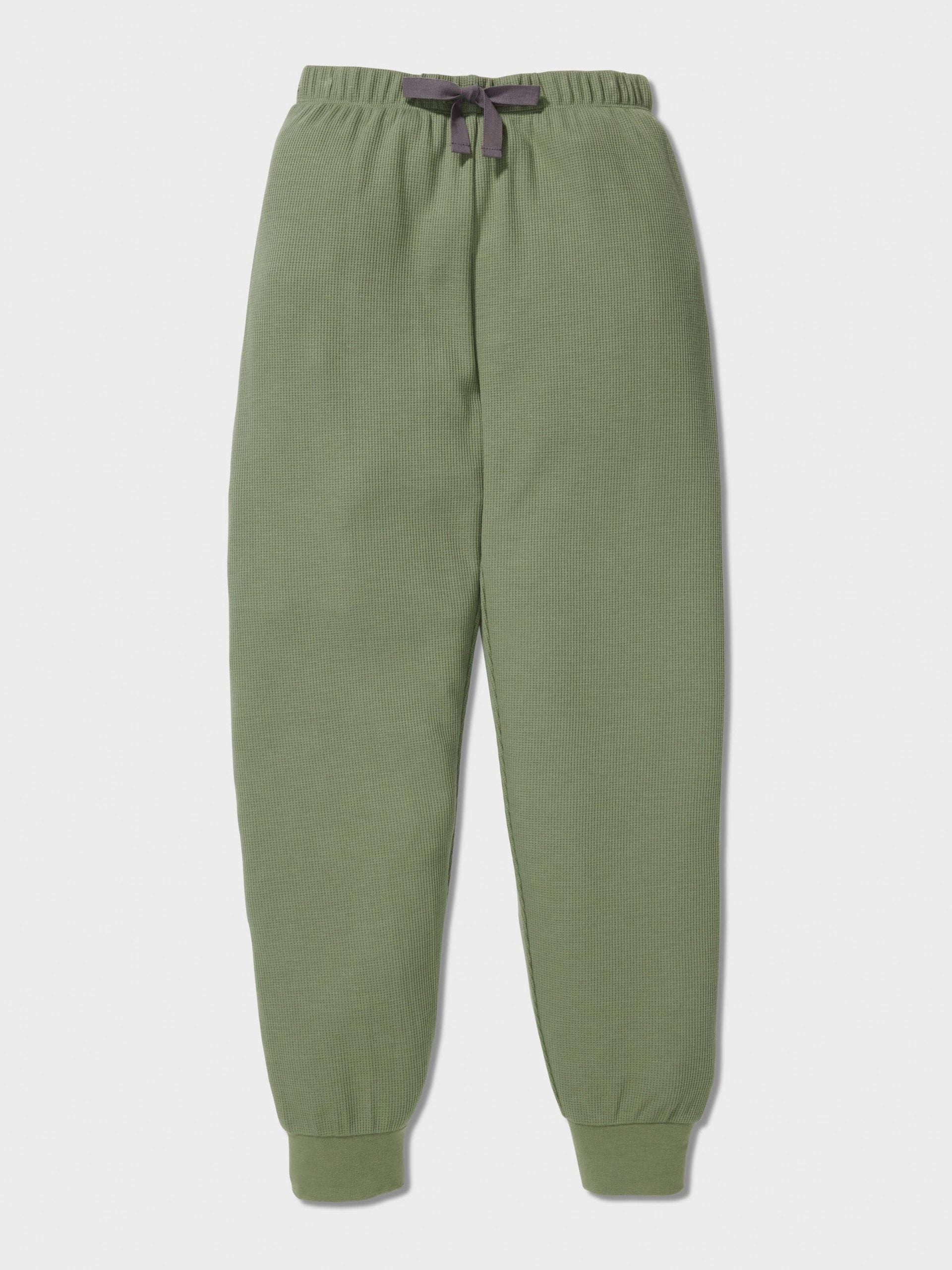 Boys Waffle Track Pj Set sage image 1