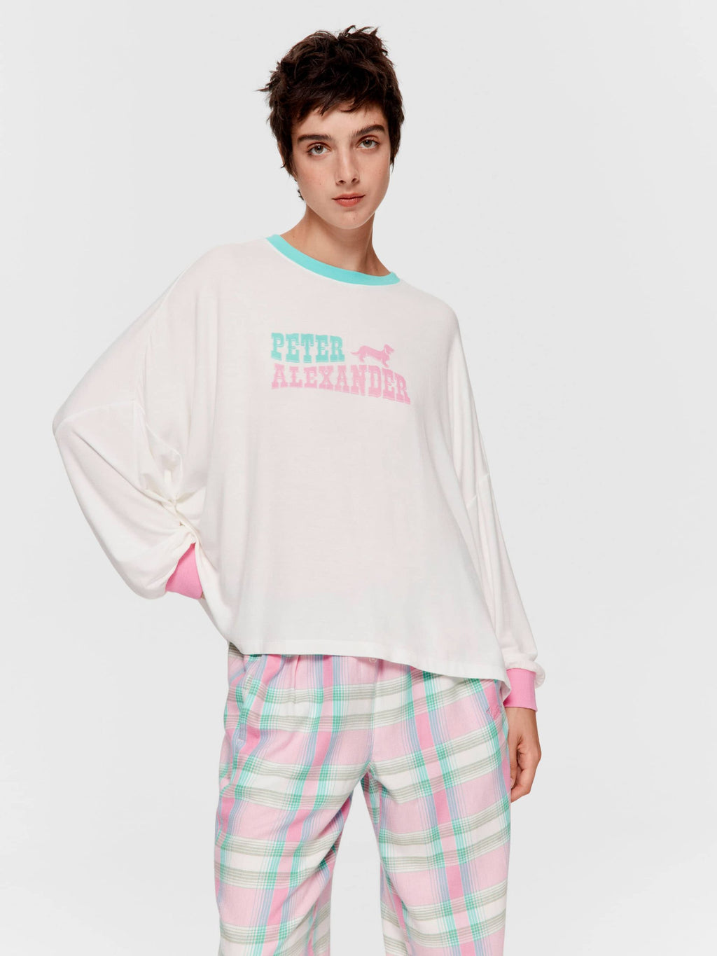 Peter Alexander Western Oversized Long Sleeve Top Cream image 1