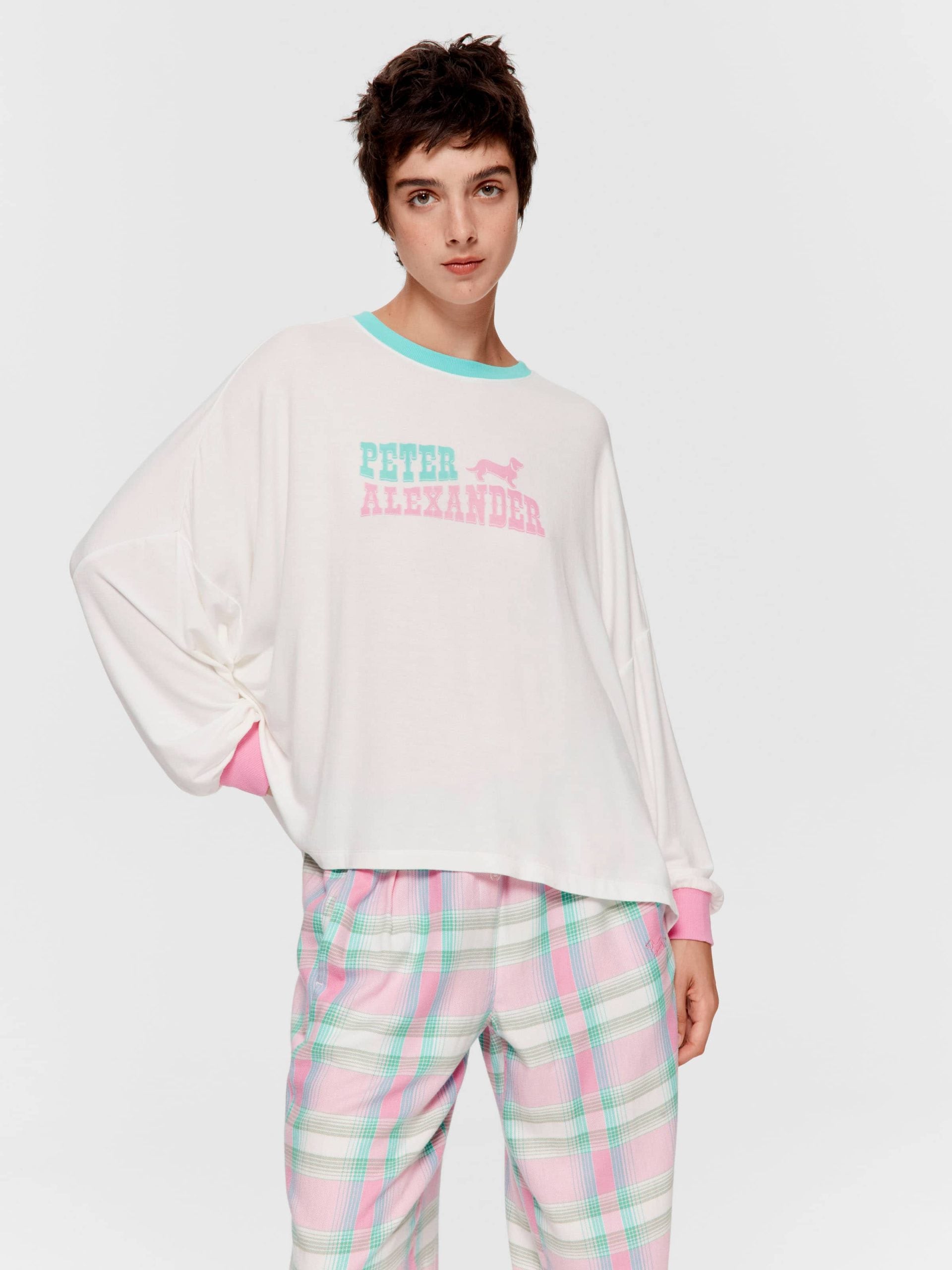 Peter Alexander Western Oversized Long Sleeve Top Cream image 1