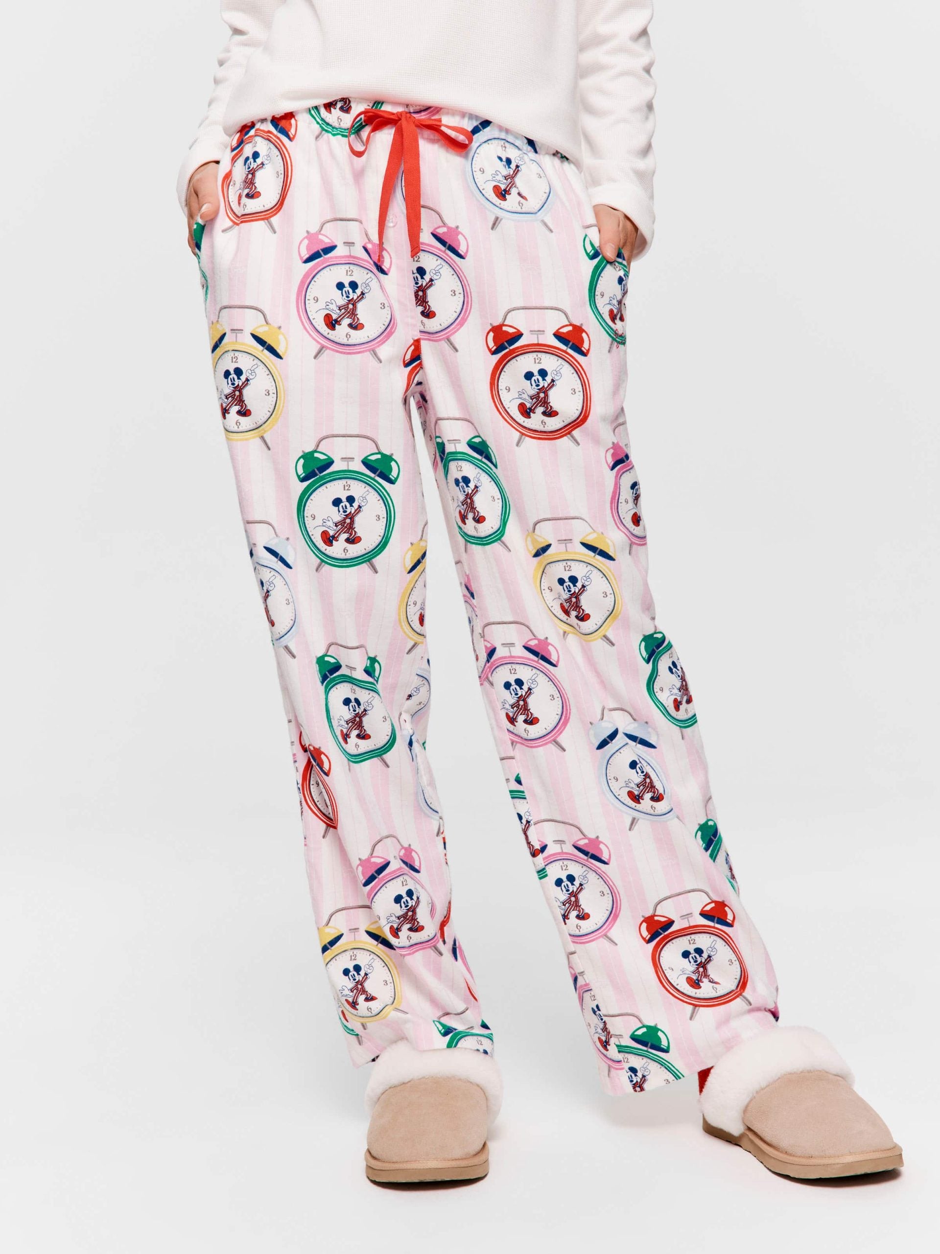 Mickey Mouse Clocks Bamboo Flannelette Classic Pj Pant Multi image 2