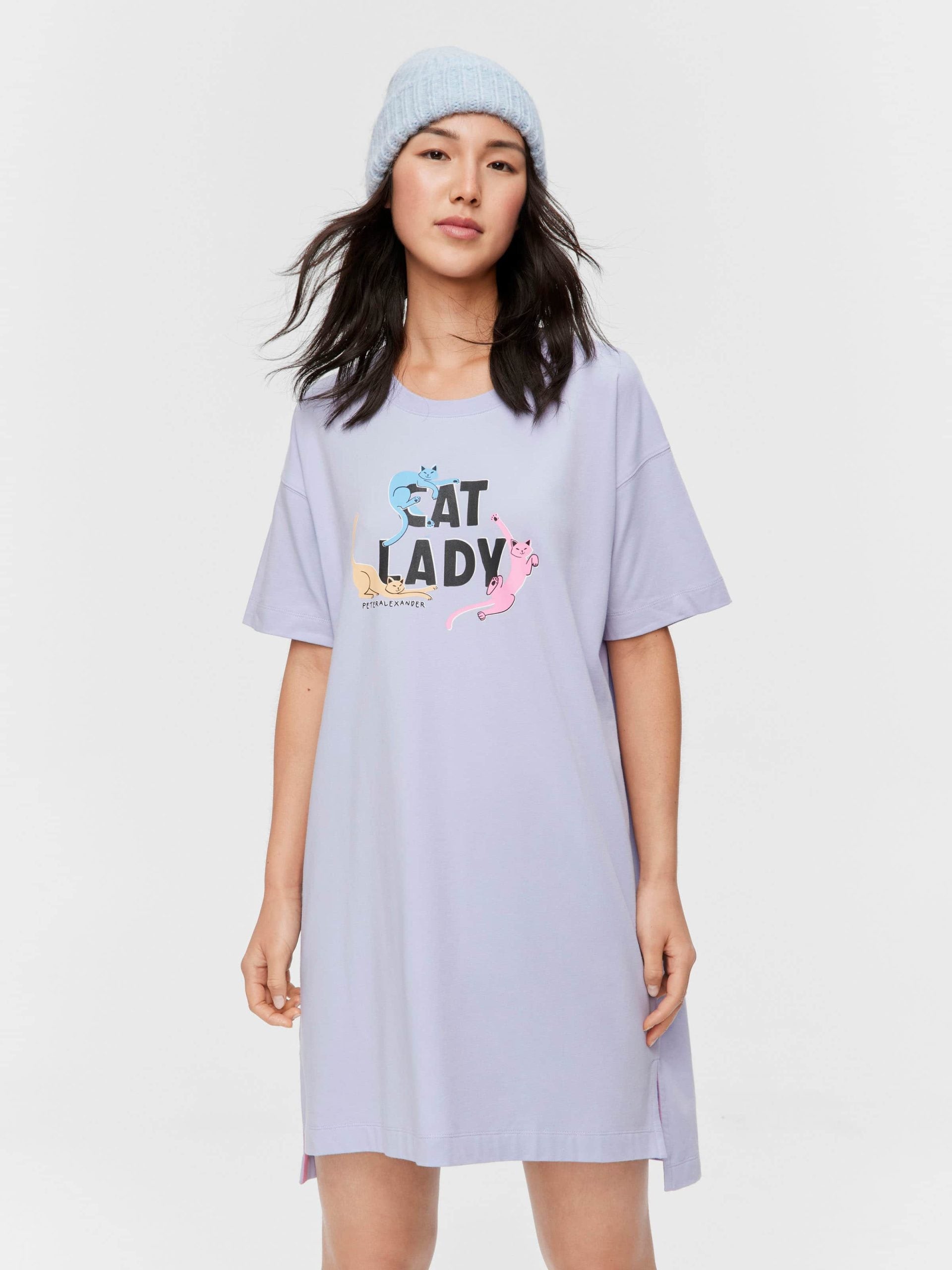 Lilac Cat Lady Sleep Tee multi image 2