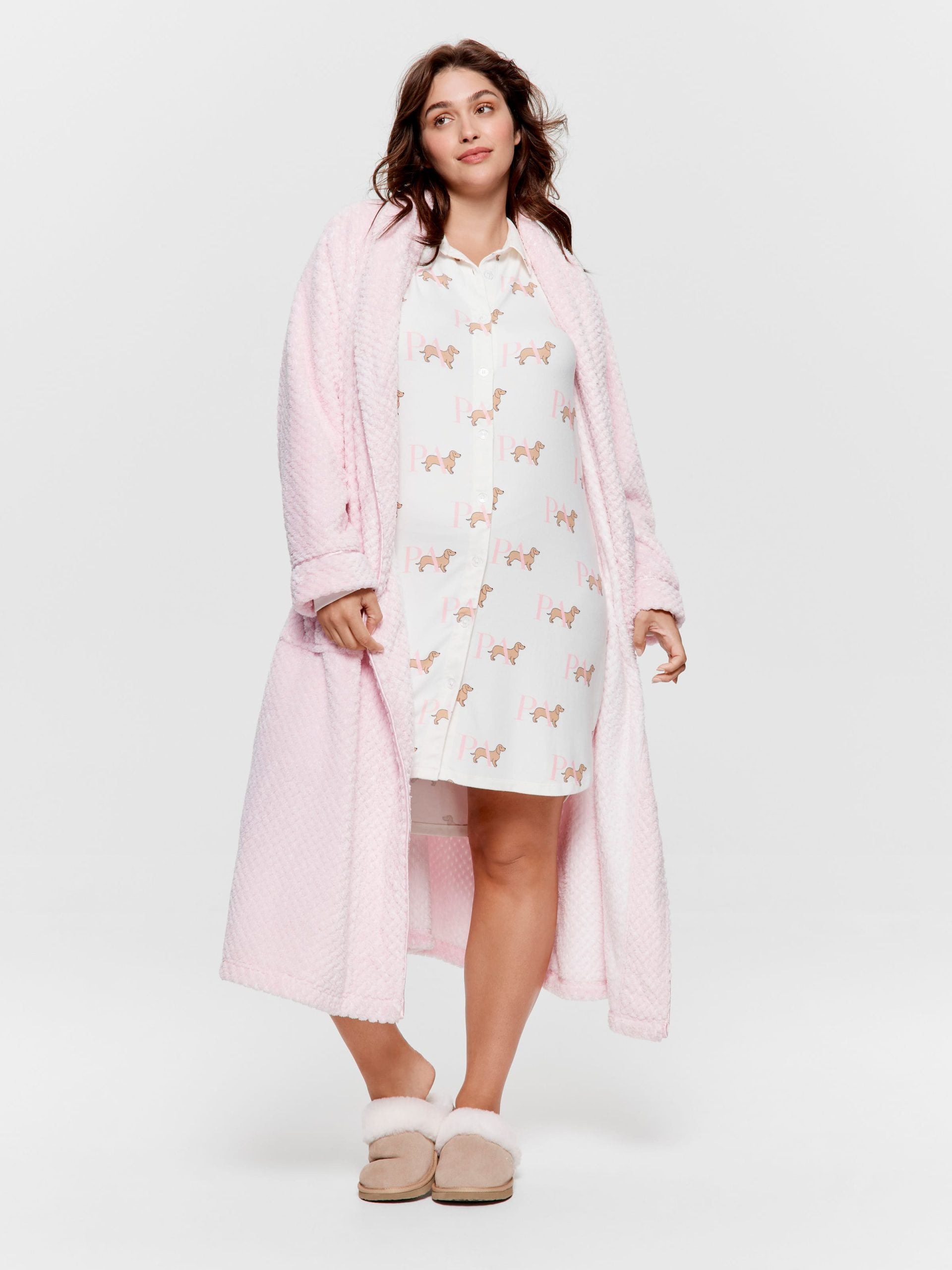 P.A. Plus Penny Short Sleeve Plush Nightshirt Multi image 1