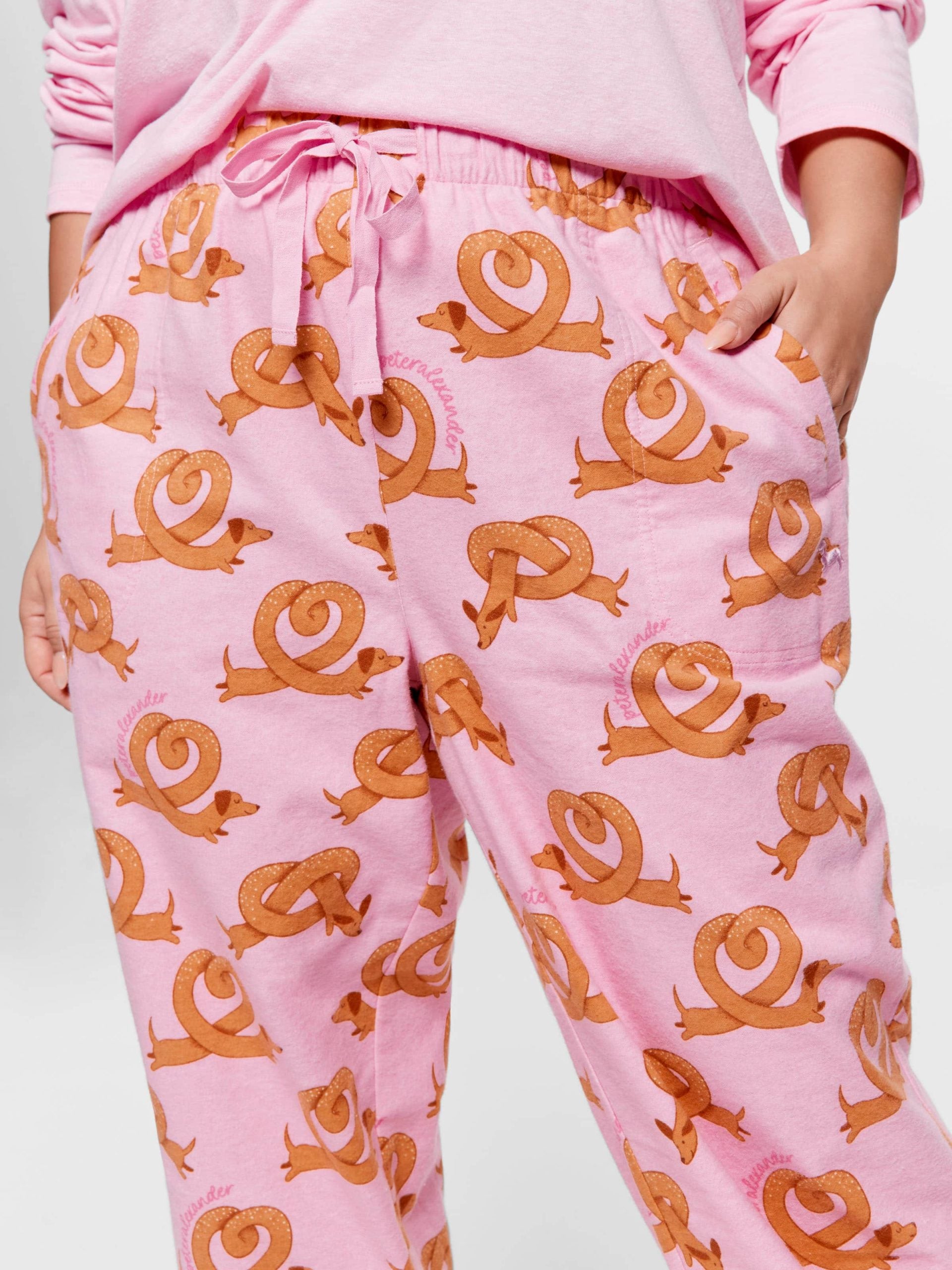 P.A. Plus Pretzel Roll Up Flannelette Pj Pant Multi image 1