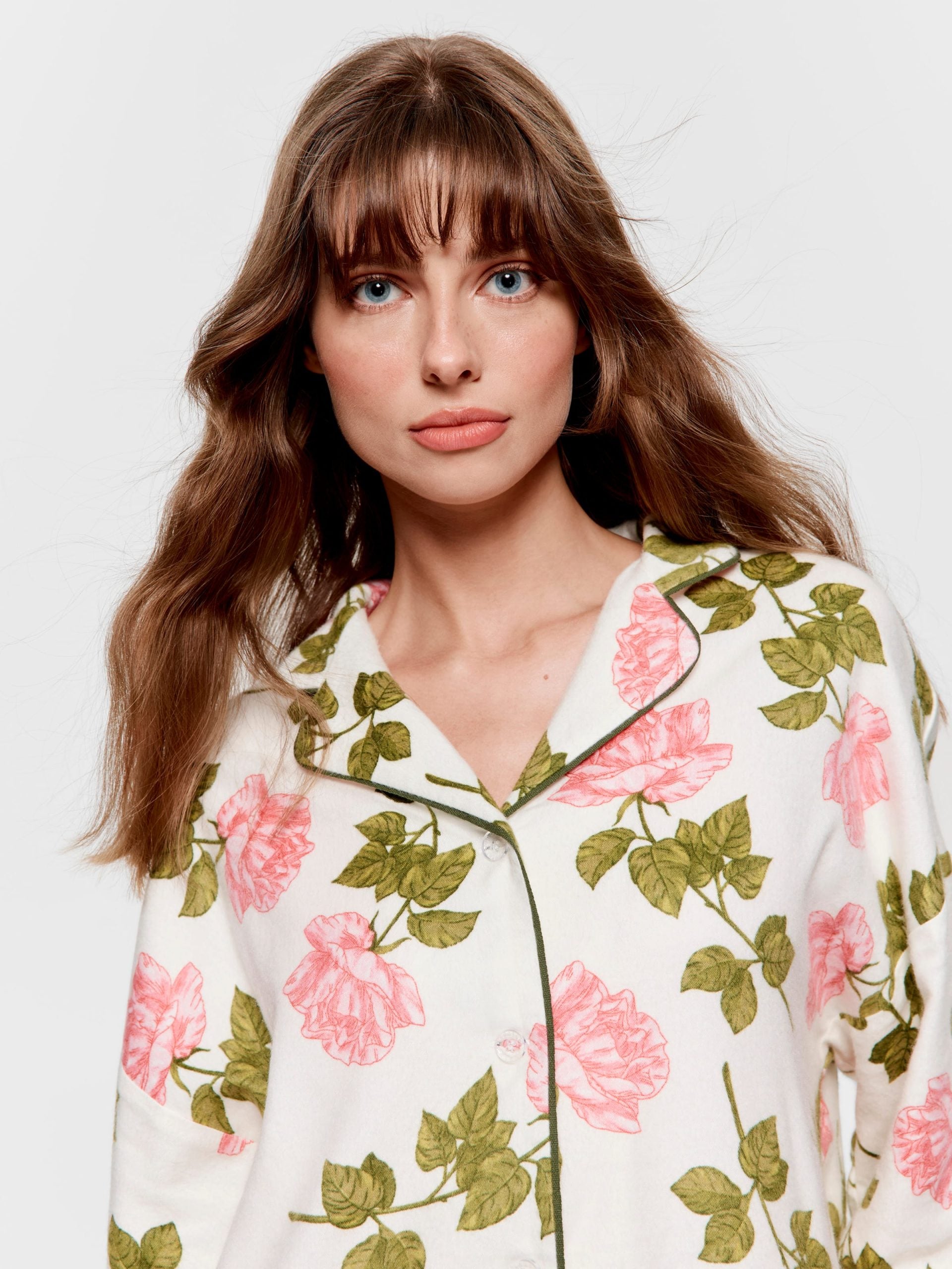 Pretty Rose Bamboo Flannelette Classic Pj Set multi image 3