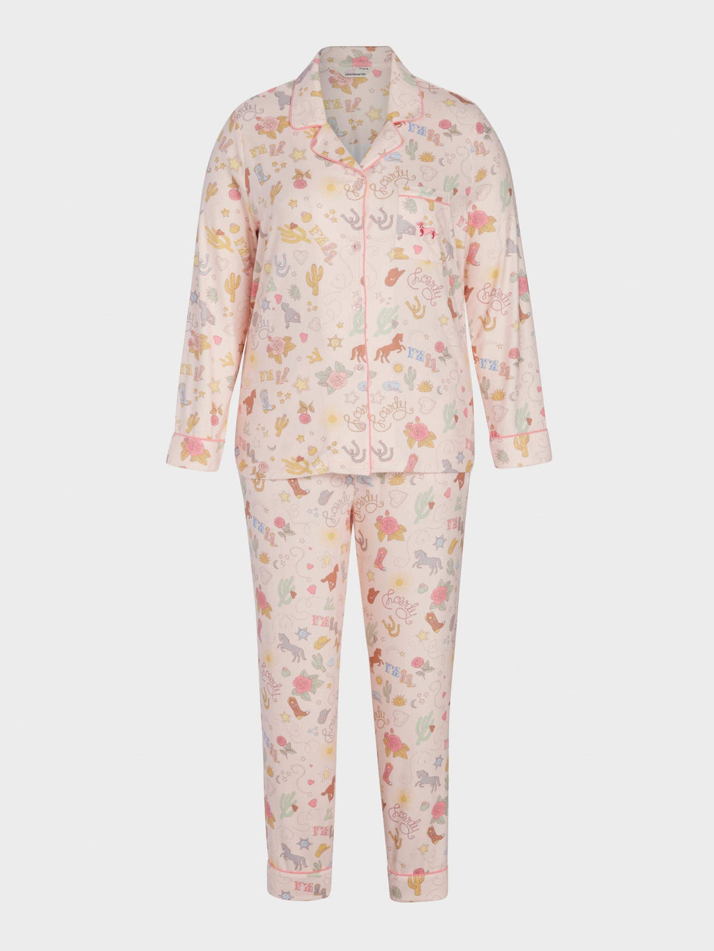 P.A. Plus Howdy Plush Classic Pj Set Multi image 4