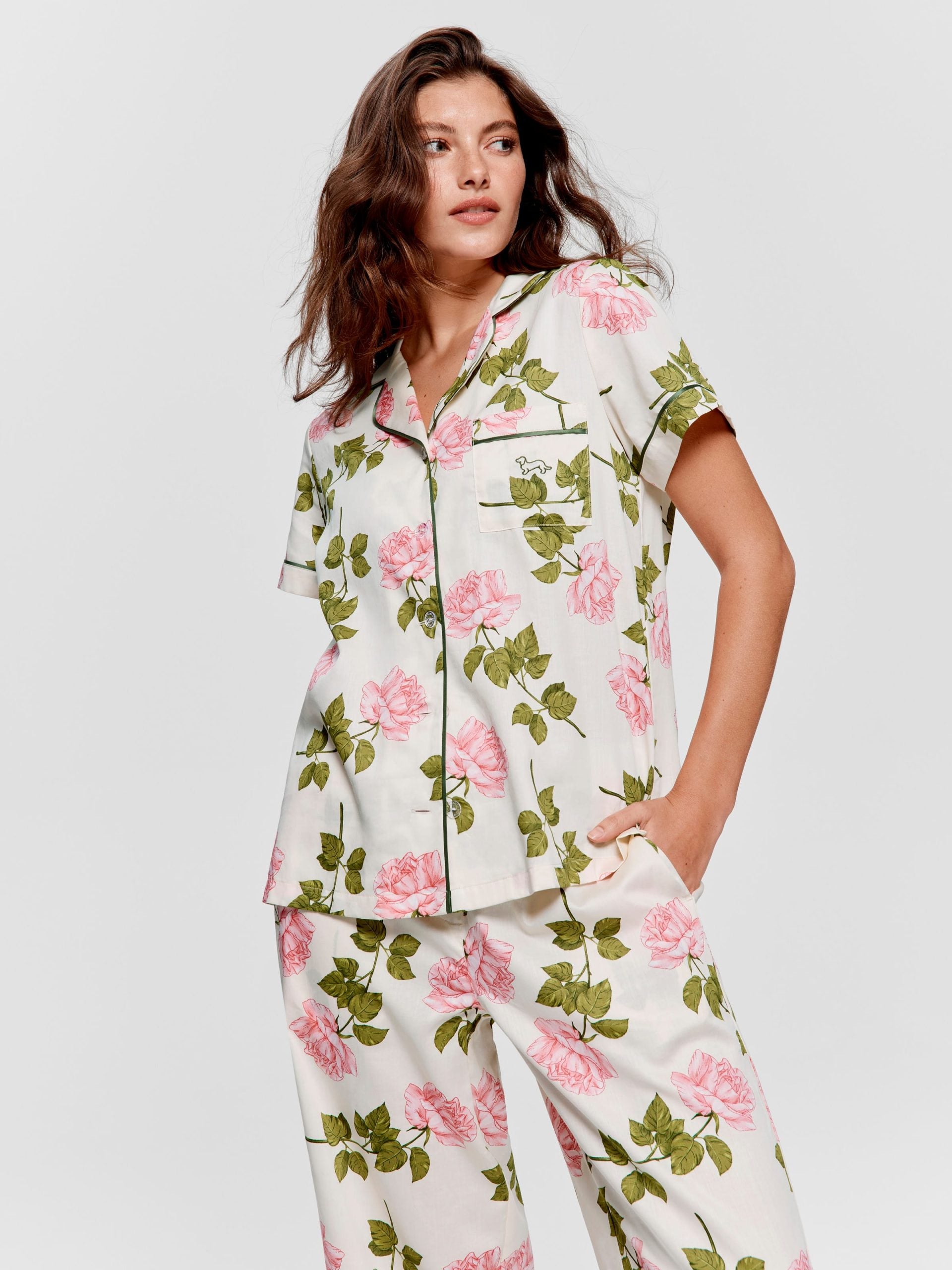 Pretty Rose Soft Cotton 3/4 Pj Set multi image 3