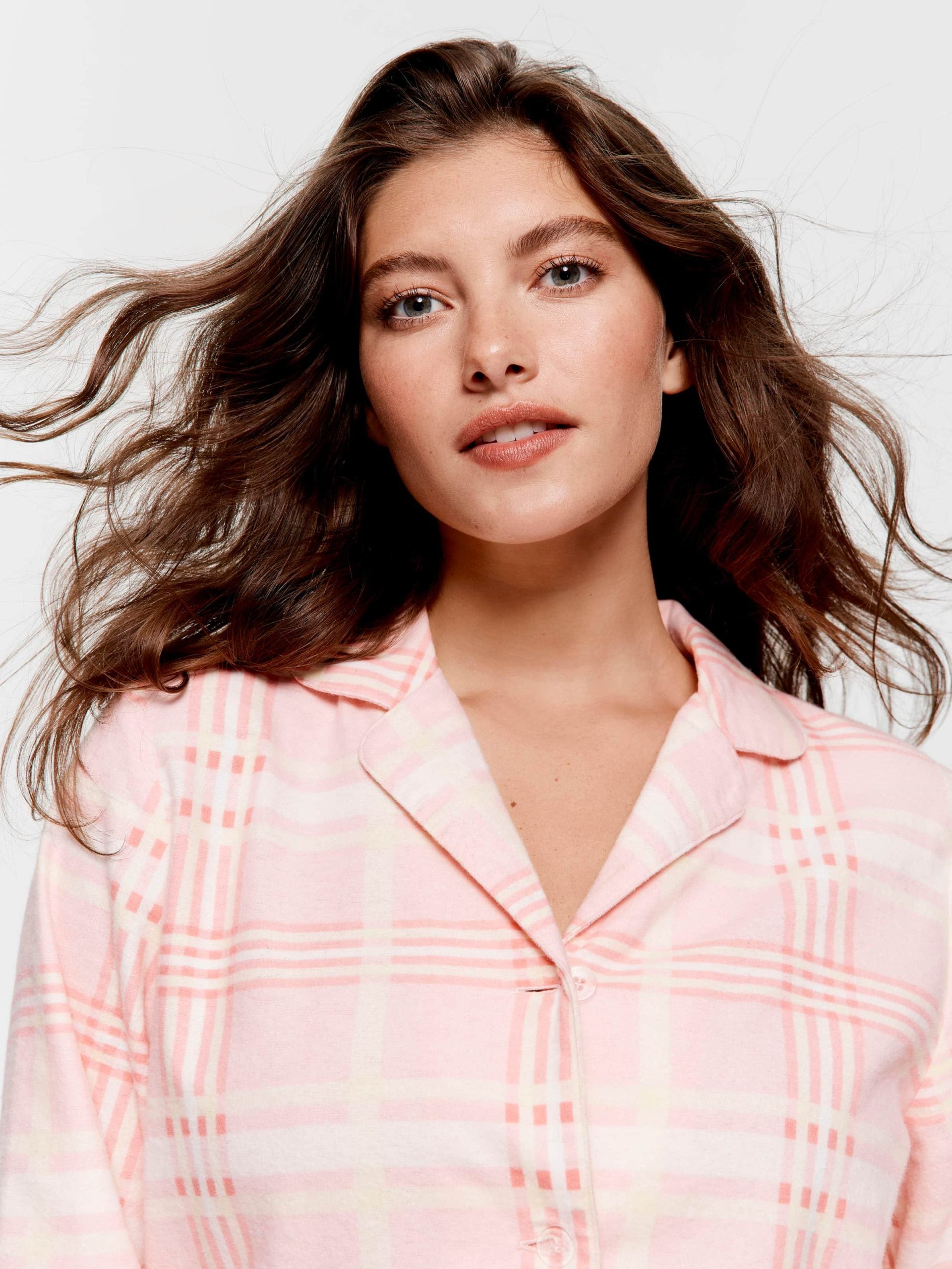 Peach Check Classic Flannelette Pj Set multi image 1