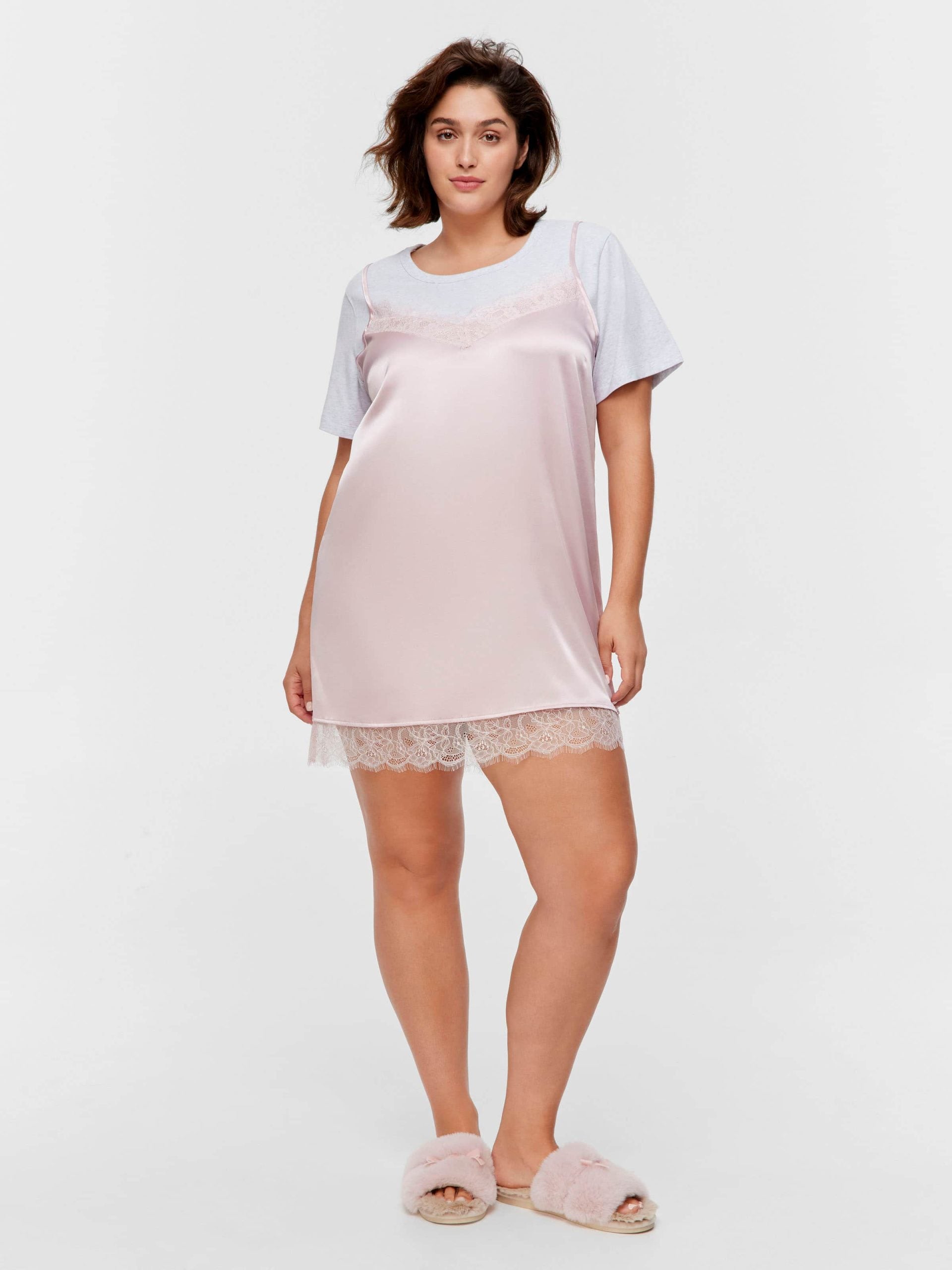 P.A. Plus T-Shirt Satin Slip Nightie Multi image 1