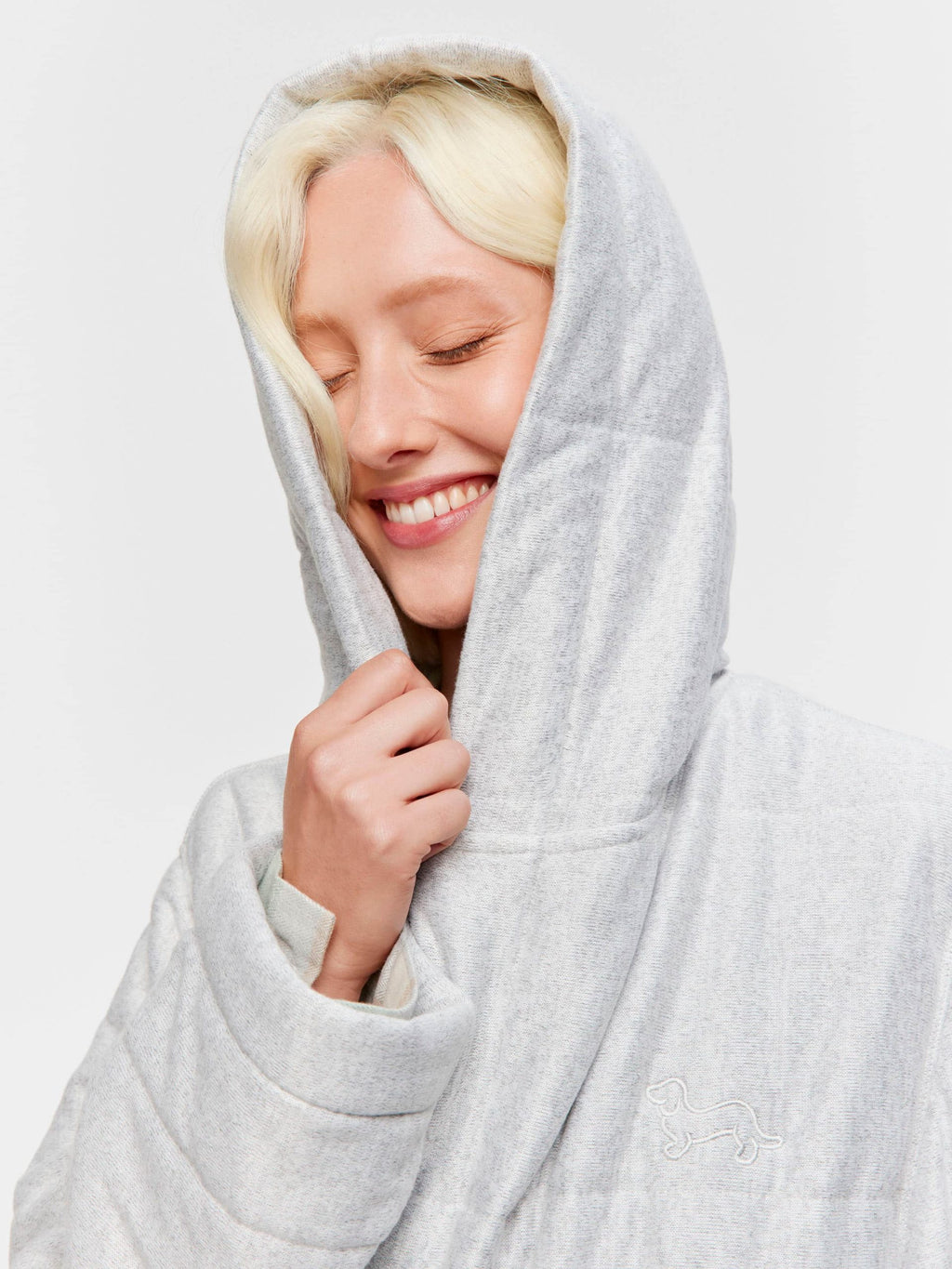 Quilted Hood Gown grey image 0